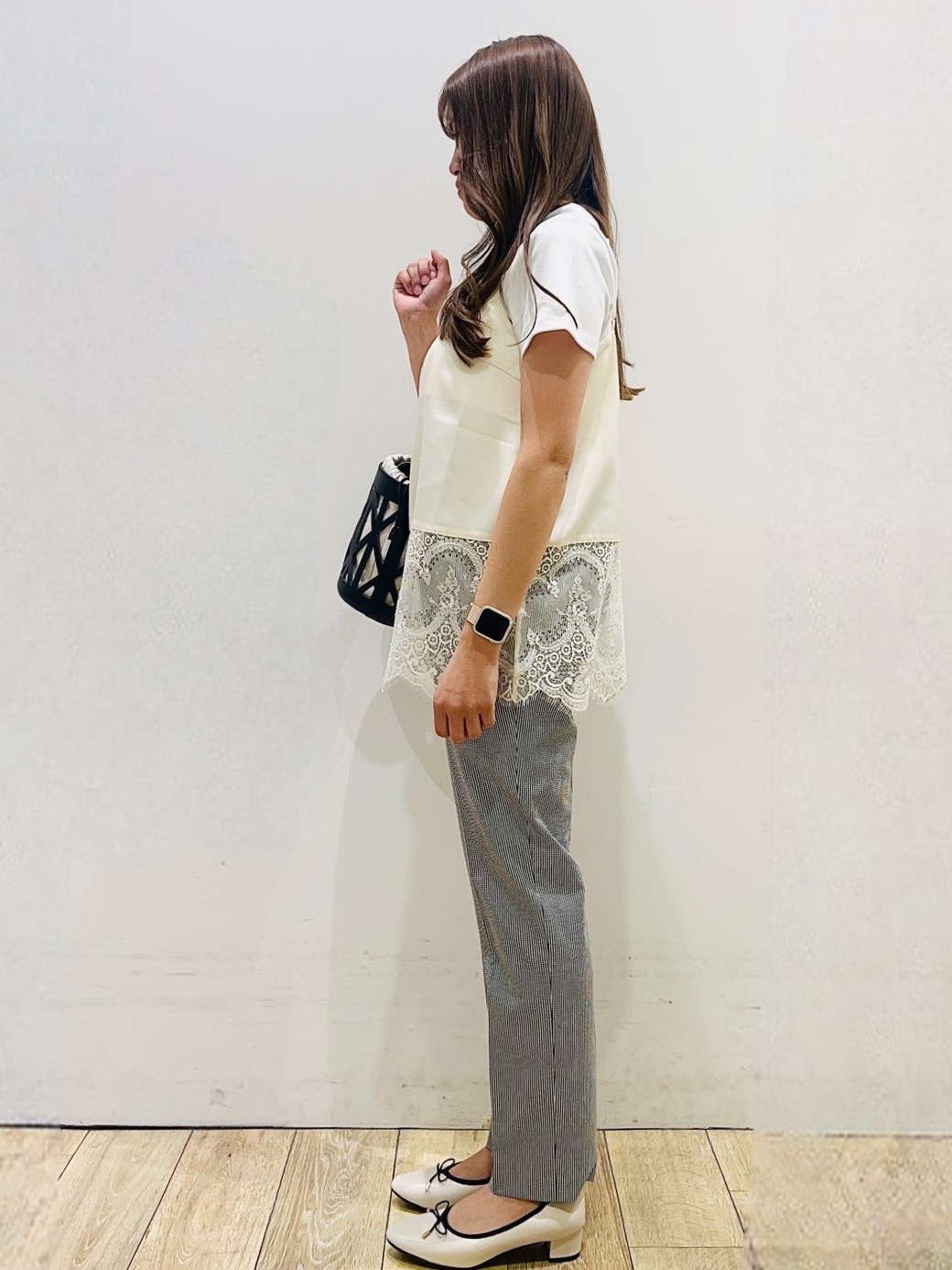 Ririさんの「index｜【UVケア／接触冷感】フロントロゴ刺繍Tシャツ《洗濯機OK／S-3L／7col》」を使ったコーディネート