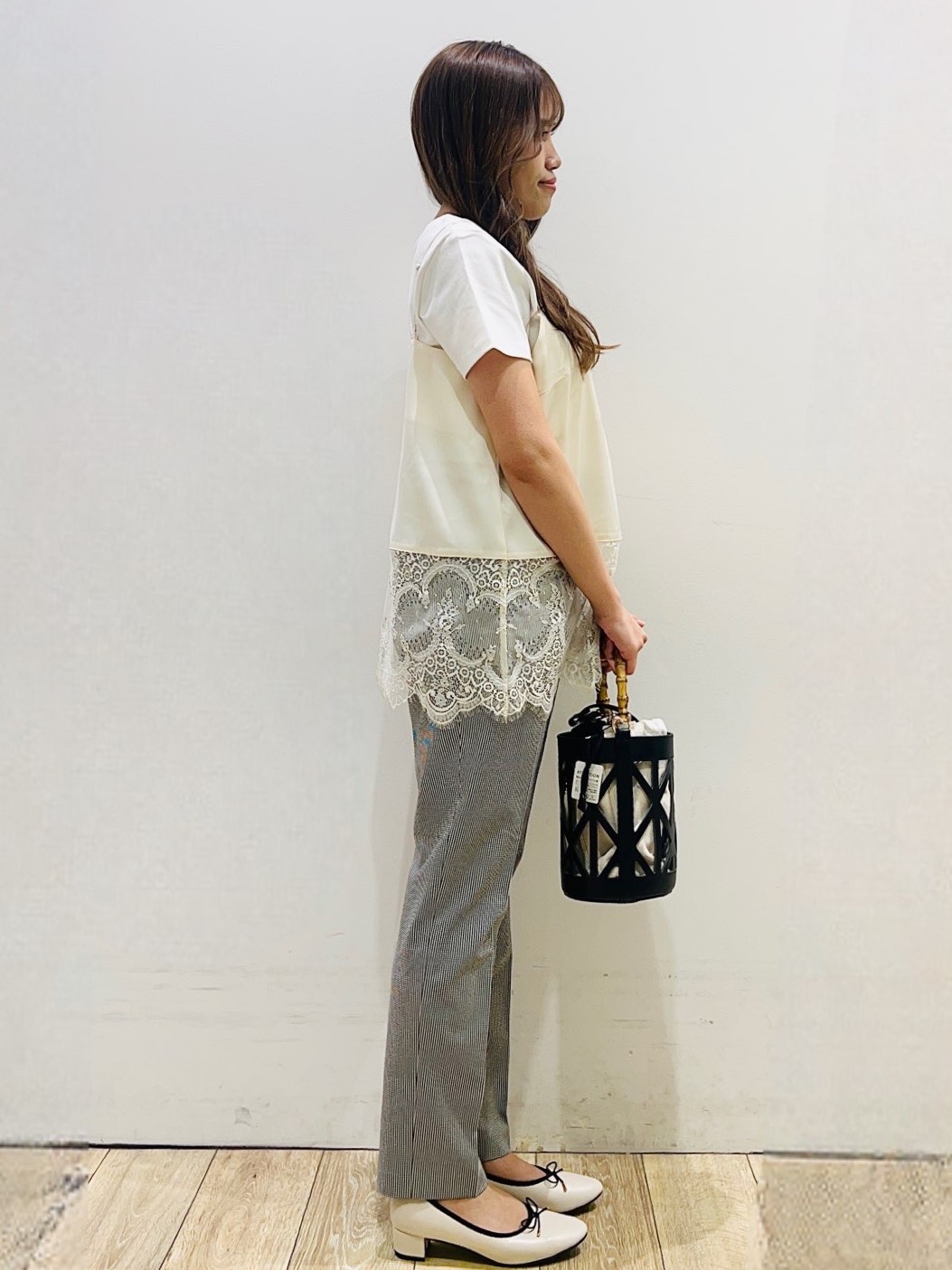 Ririさんの「index｜【UVケア／接触冷感】フロントロゴ刺繍Tシャツ《洗濯機OK／S-3L／7col》」を使ったコーディネート