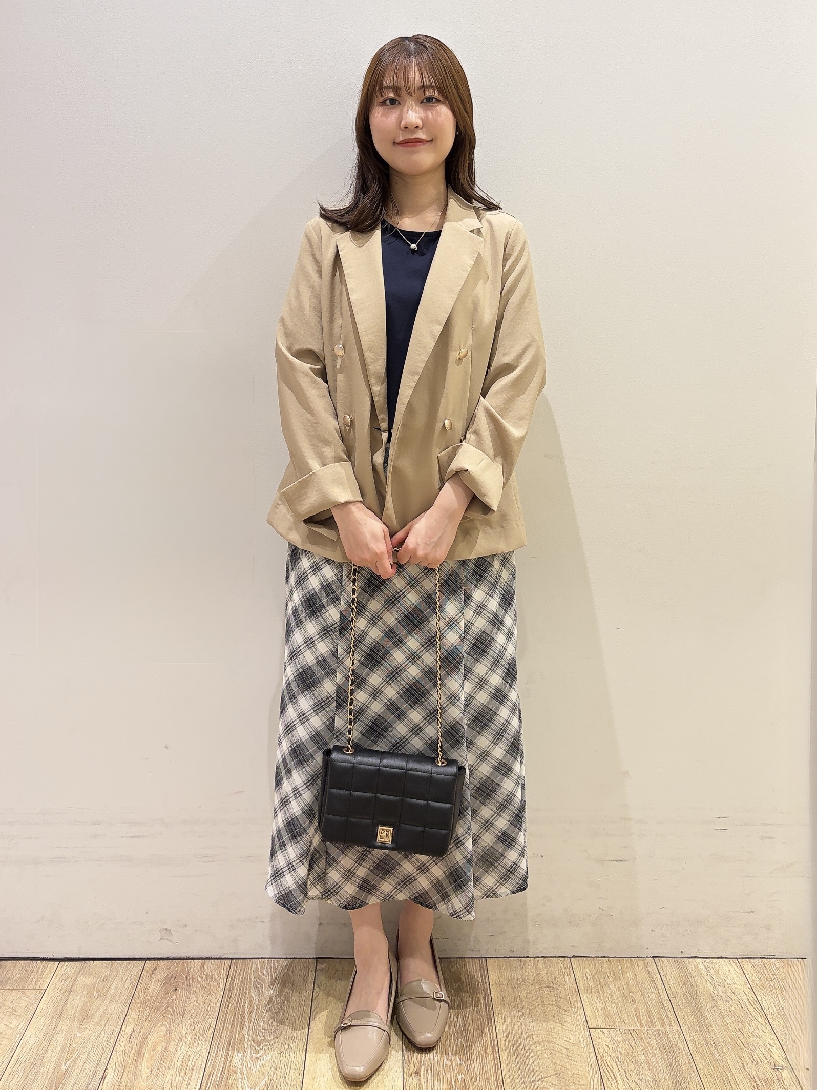 MOMOさんの「index｜《再入荷》ダブルブレストテーラードジャケット【接触冷感／吸水速乾／イージーアイロン／防シワ／洗濯機O」を使ったコーディネート