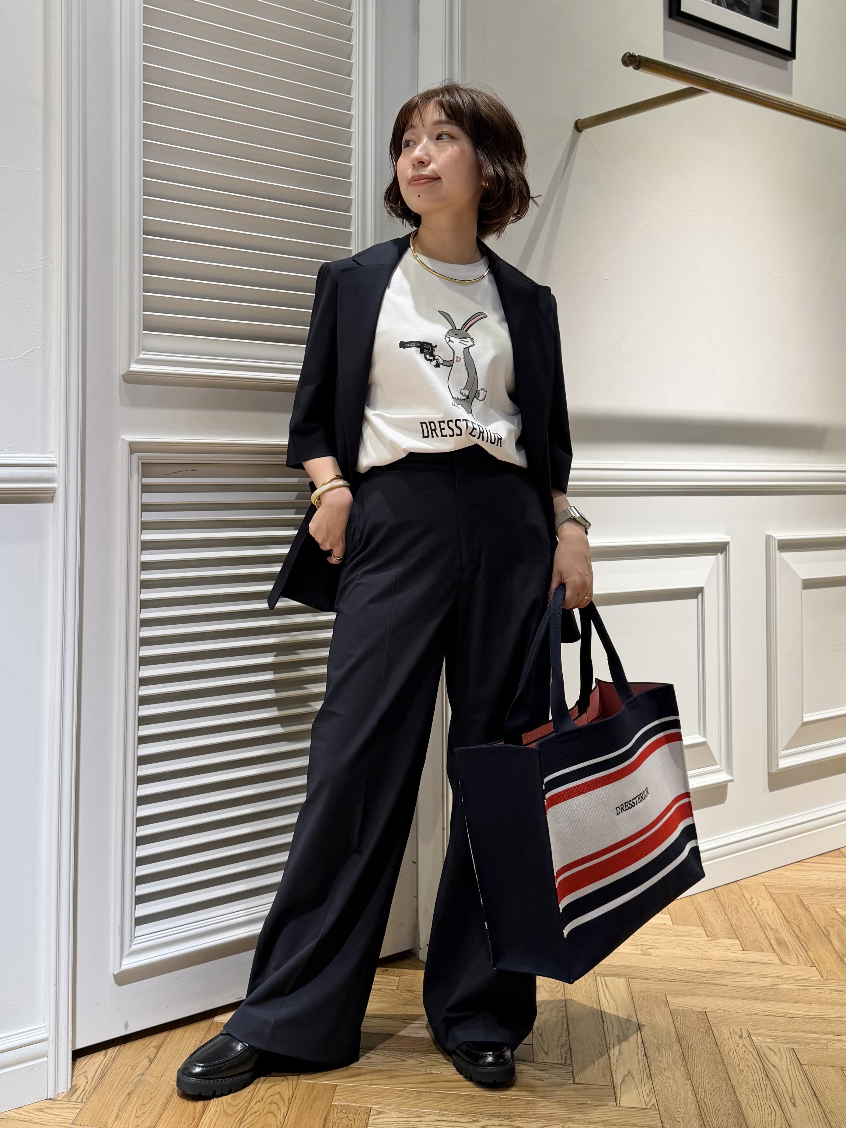 つじ まこさんの「DRESSTERIOR｜【接触冷感/セットアップ可】 2WAYストレッチスリークオータージャケット」を使ったコーディネート