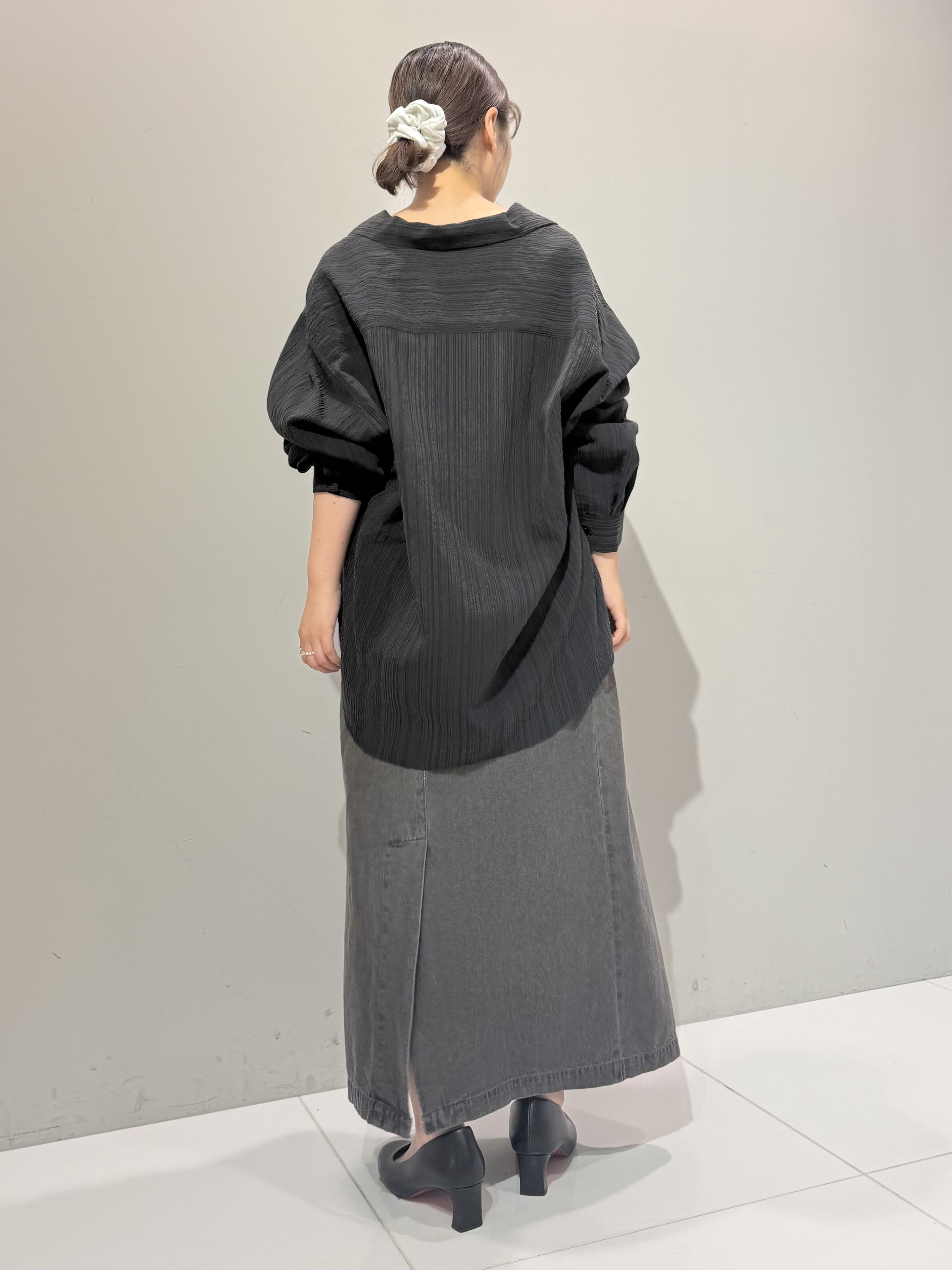 abeさんの「tk.TAKEO KIKUCHI｜シアーストライプオープンカラーシャツ/とろみ/オーバーサイズ」を使ったコーディネート