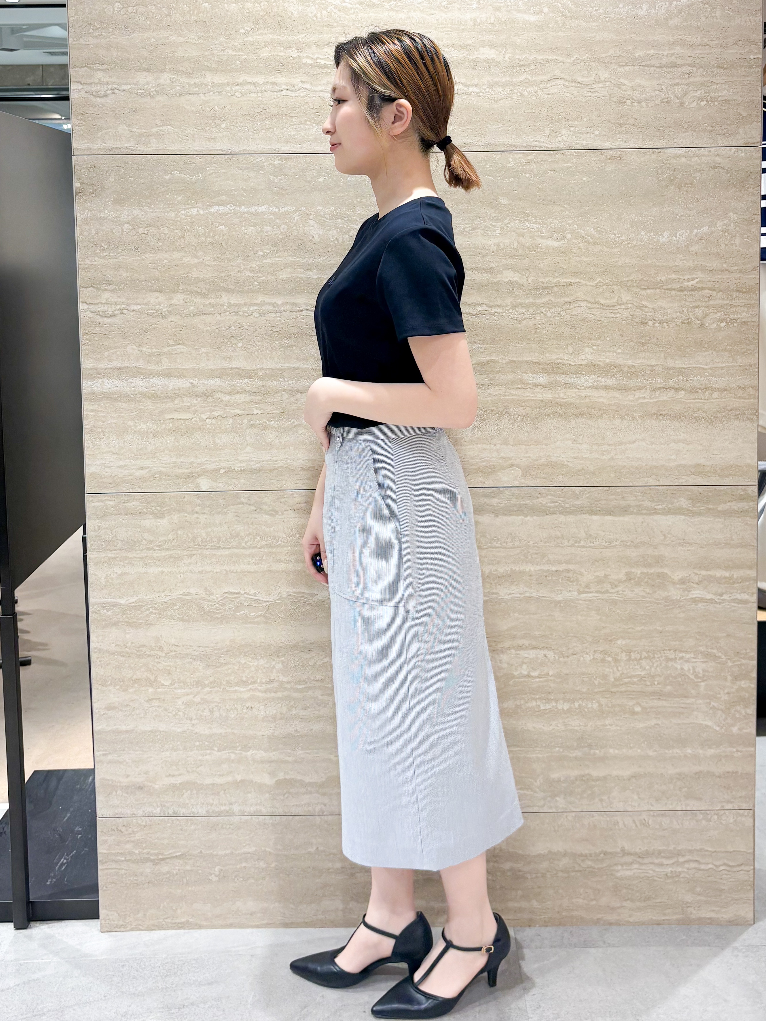 ふうかさんの「index｜【UVケア／接触冷感】フロントロゴ刺繍Tシャツ《洗濯機OK／S-3L／7col》」を使ったコーディネート