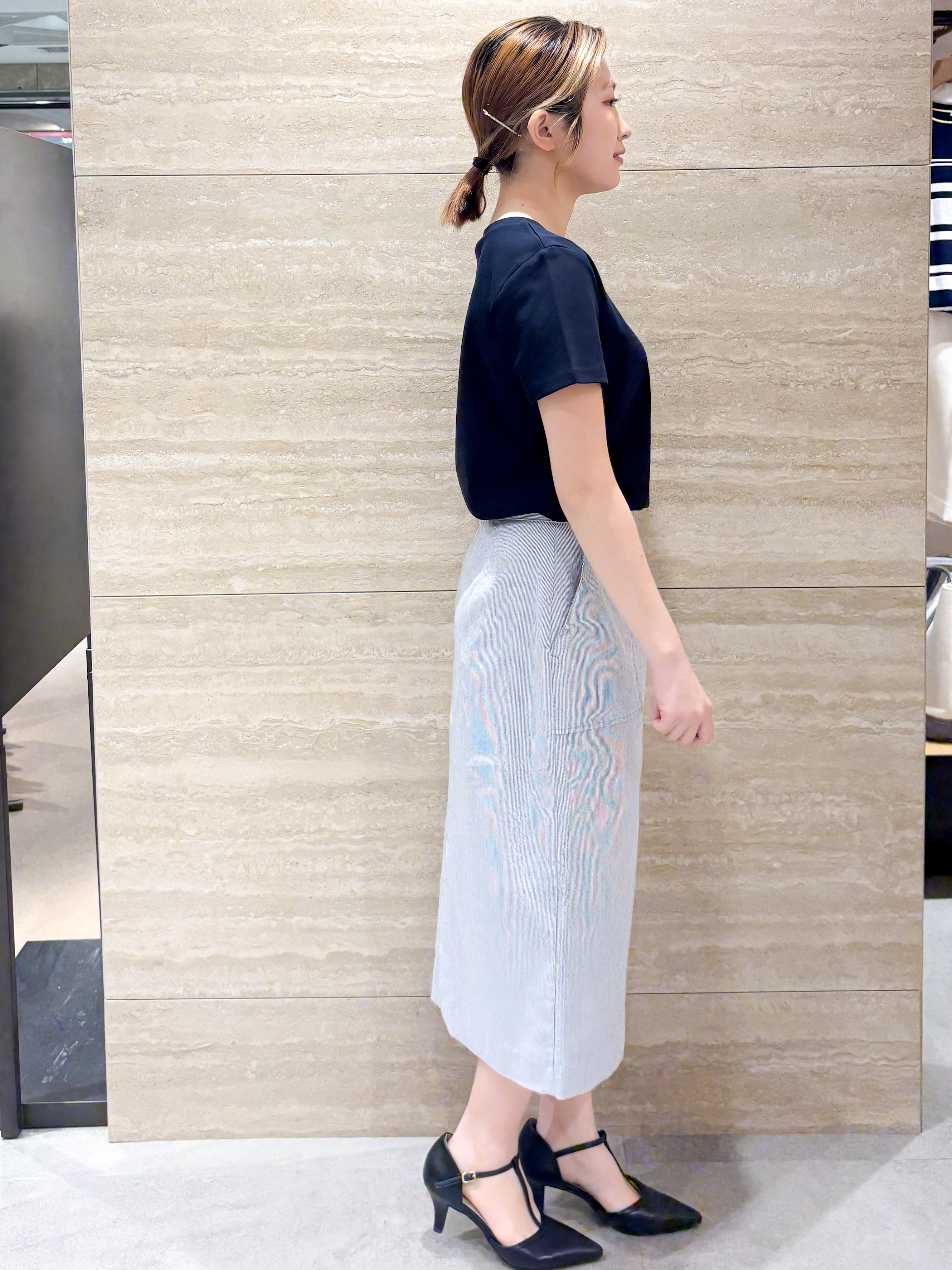 ふうかさんの「index｜【UVケア／接触冷感】フロントロゴ刺繍Tシャツ《洗濯機OK／S-3L／7col》」を使ったコーディネート
