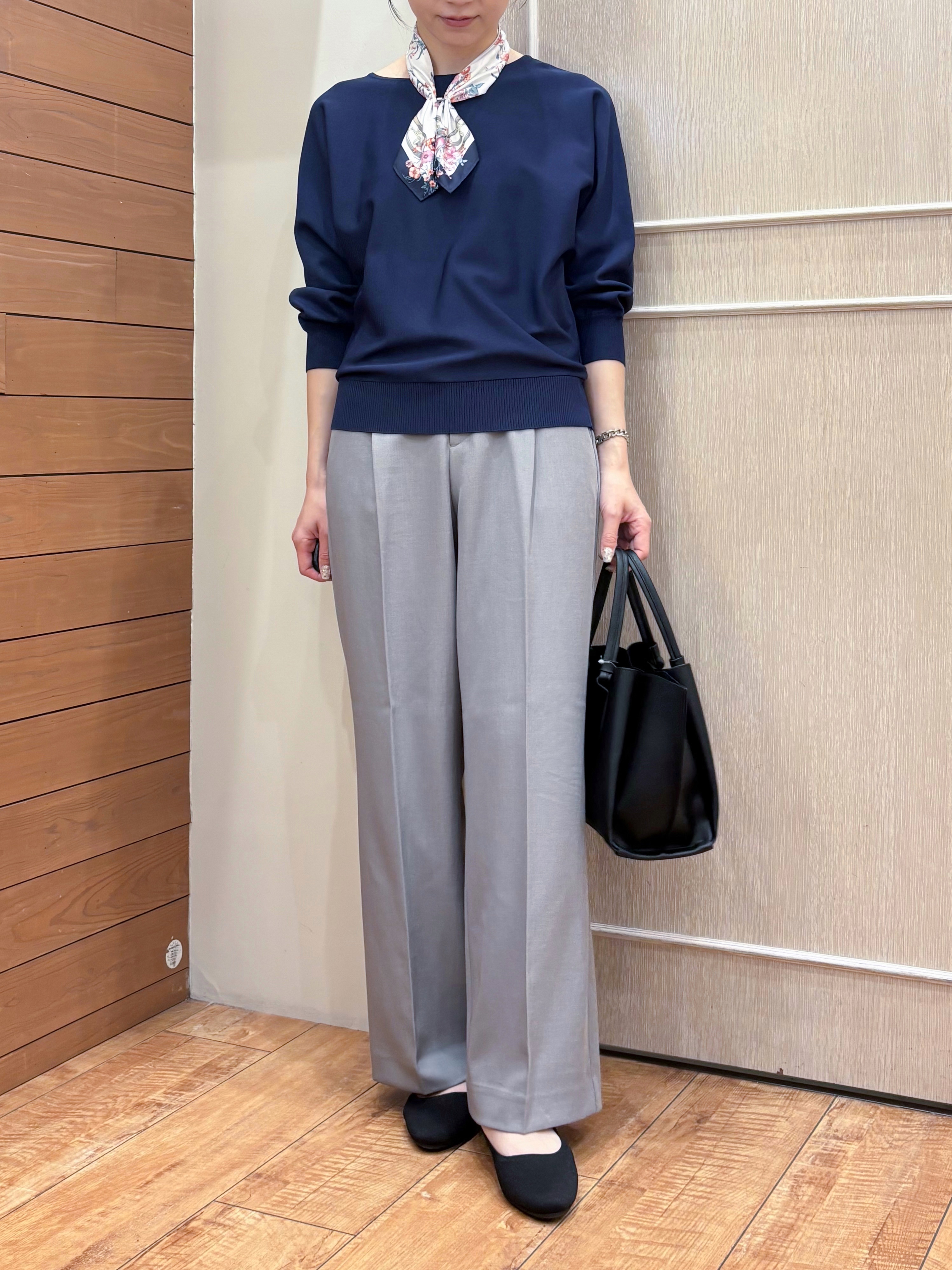 なみさんの「SHOO･LA･RUE｜【通勤/UV/セットアップ可/洗濯機可】センタープレスできちんと見え ベルト付きワイドパンツ」を使ったコーディネート