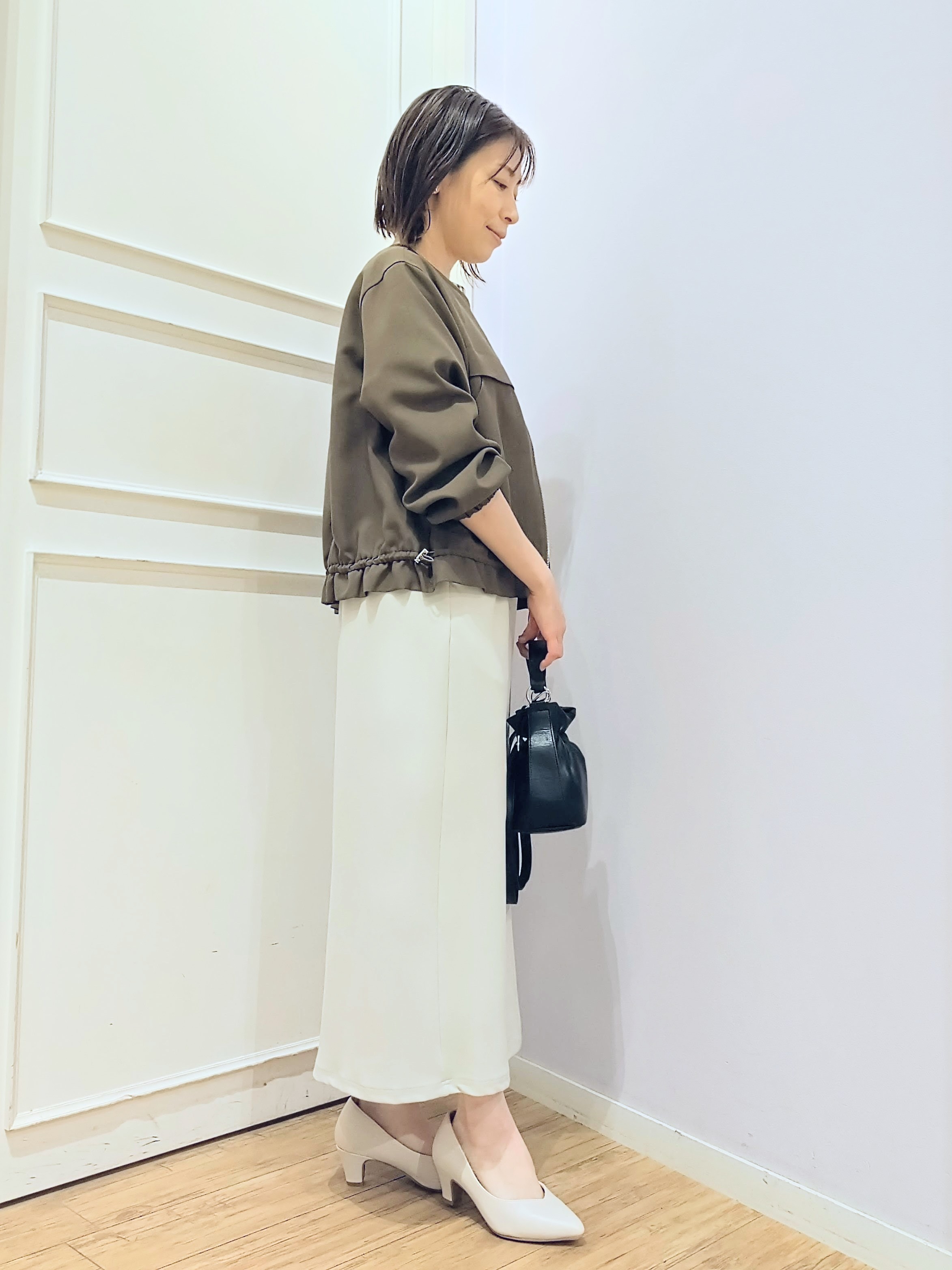 miomioさんの「SHOO･LA･RUE｜【セットアップ可/洗濯機可】上品チェックが好印象 ゆるさら6分袖ブラウス」を使ったコーディネート
