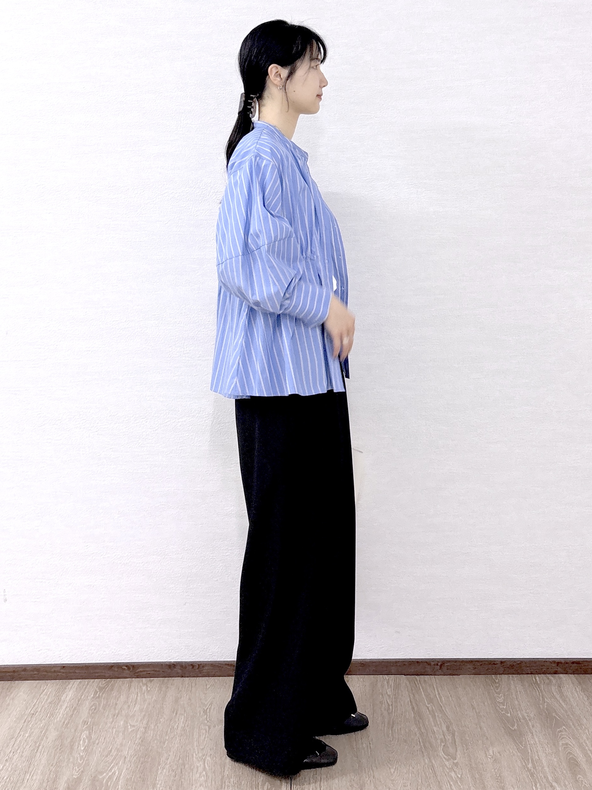 sachikoさんの「OPAQUE.CLIP｜ストライプペプラムデザインブラウス【洗濯機OK】」を使ったコーディネート