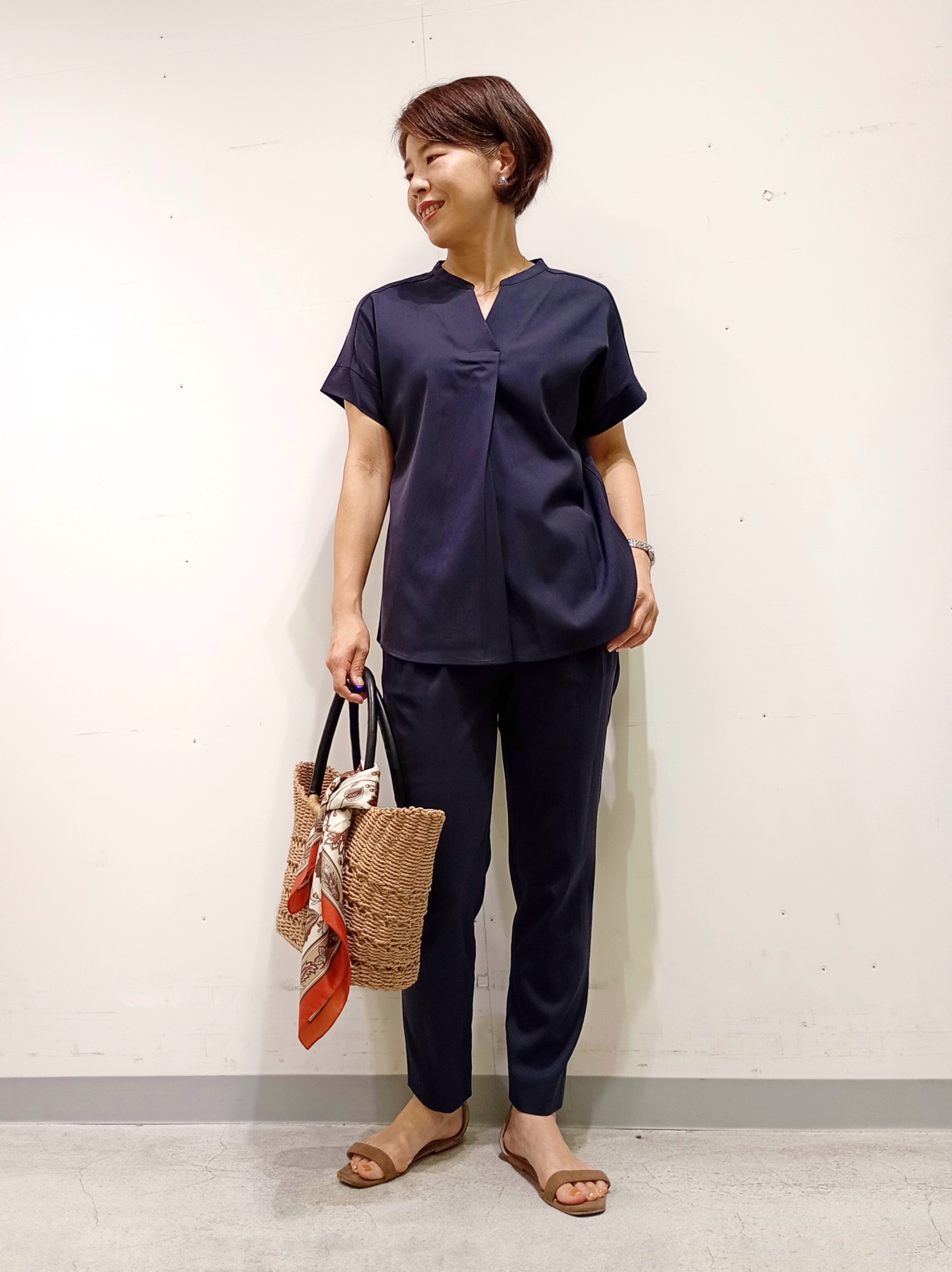 Kさんの「INDIVI｜【洗える／ドットモチーフ】ケープスリーブブラウス」を使ったコーディネート