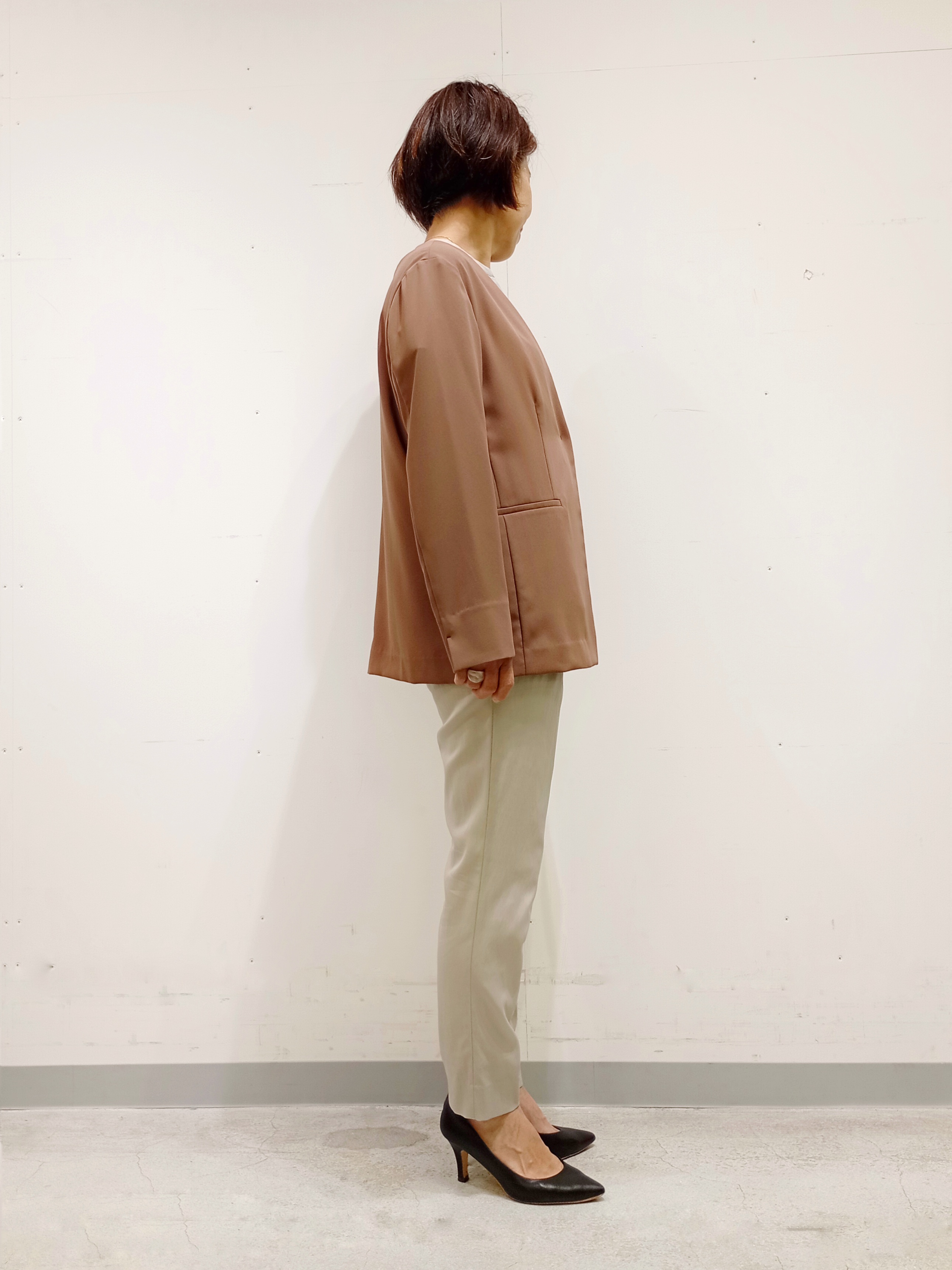 Kさんの「INDIVI｜【接触冷感／透湿／着る日傘】ノーカラージャケット」を使ったコーディネート