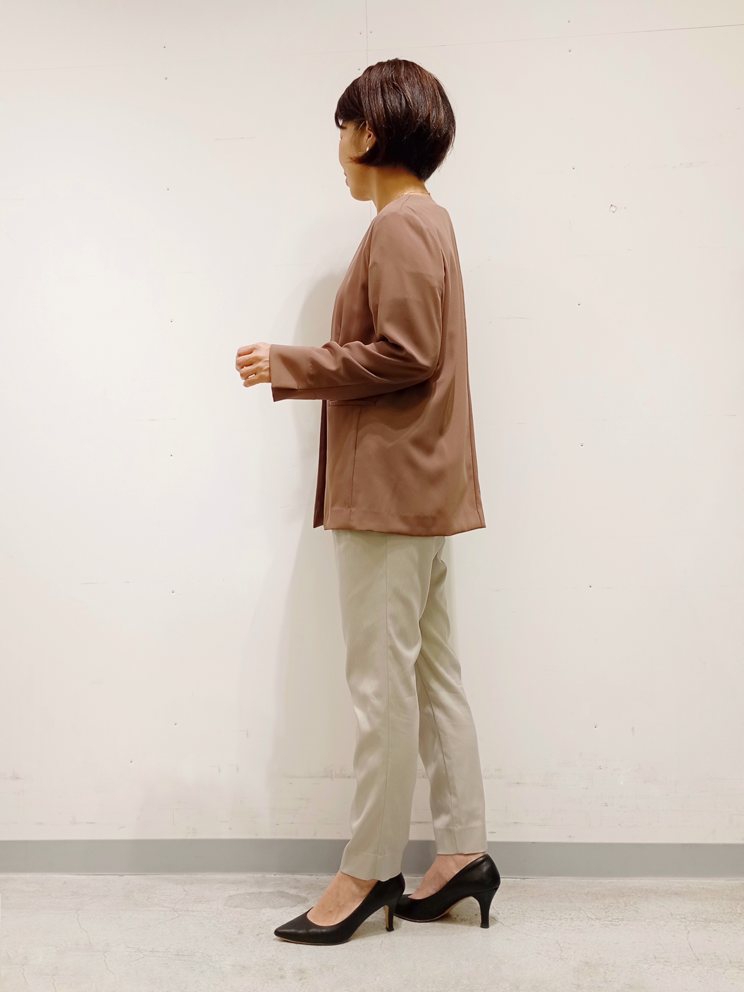 Kさんの「INDIVI｜【接触冷感／透湿／着る日傘】ノーカラージャケット」を使ったコーディネート