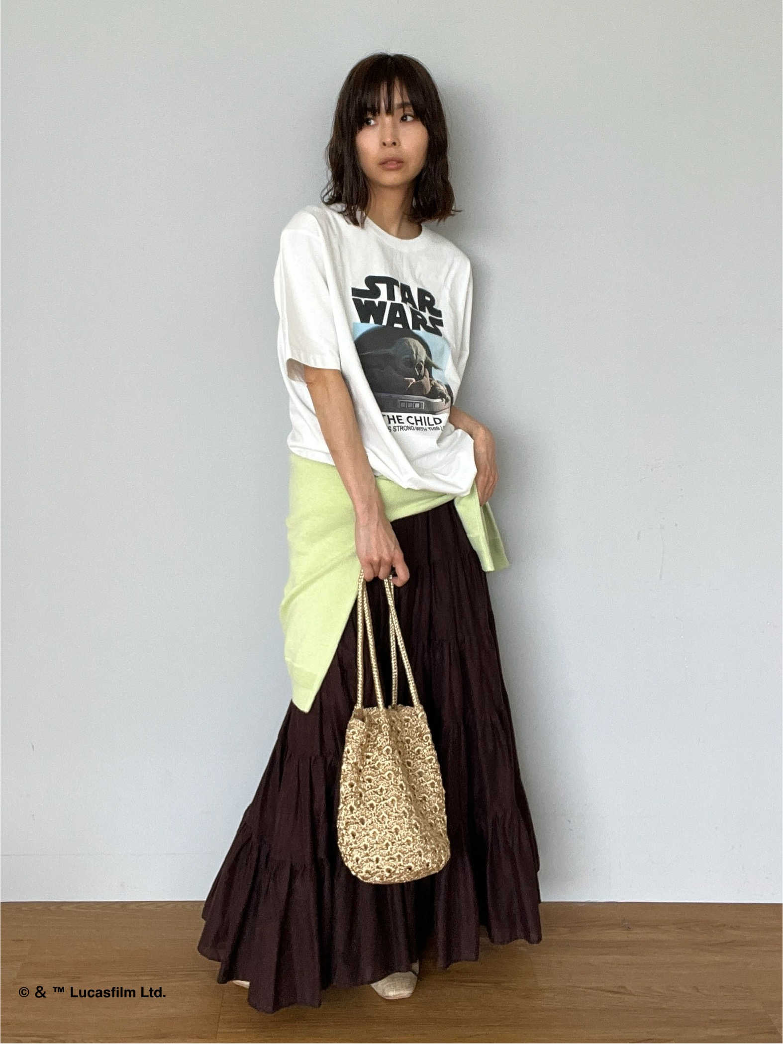 misaさんの「DRESSTERIOR｜【再入荷/接触冷感】STAR WARS カプセルグローグTシャツ」を使ったコーディネート
