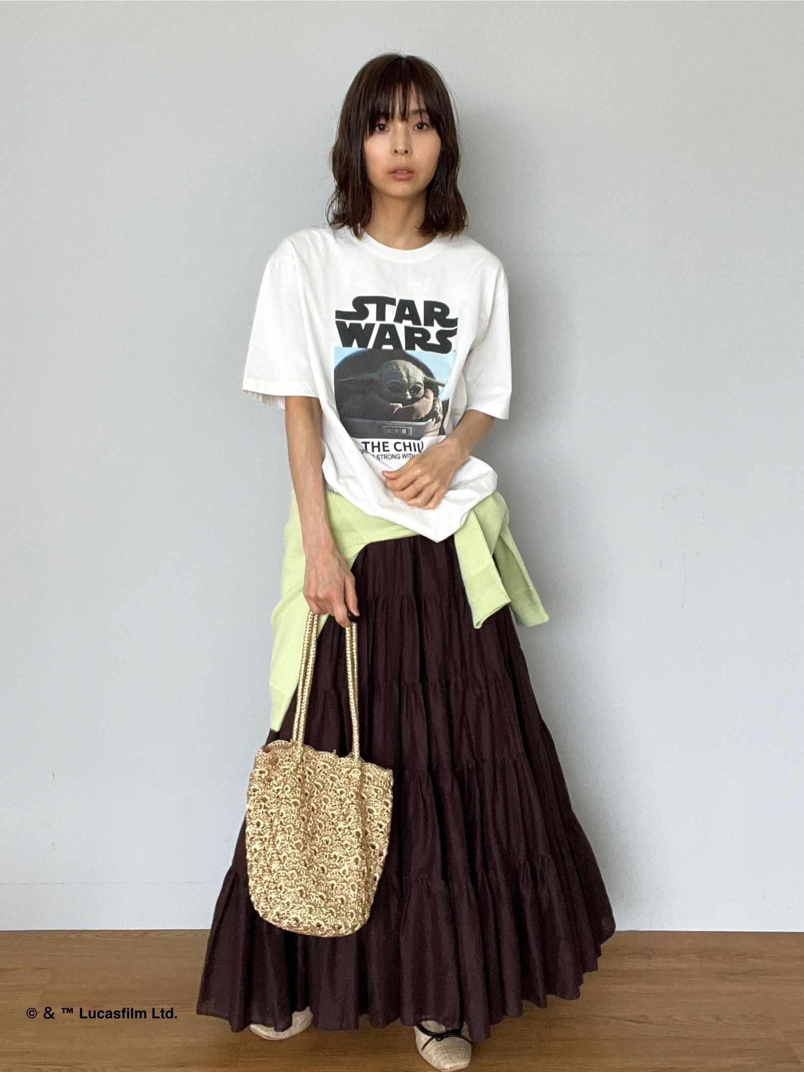 misaさんの「DRESSTERIOR｜【再入荷/接触冷感】STAR WARS カプセルグローグTシャツ」を使ったコーディネート