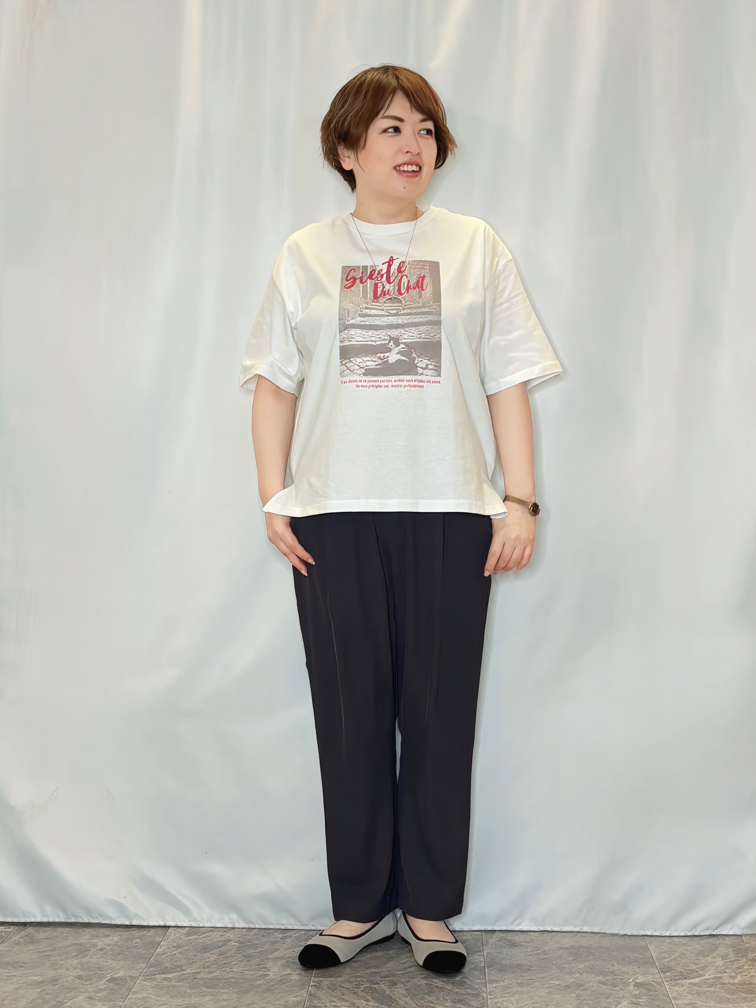 たみさんの「SHOO･LA･RUE｜【S-LL/体型カバー】日焼け対策にも女性らしさを UVカットペプラムパーカ」を使ったコーディネート