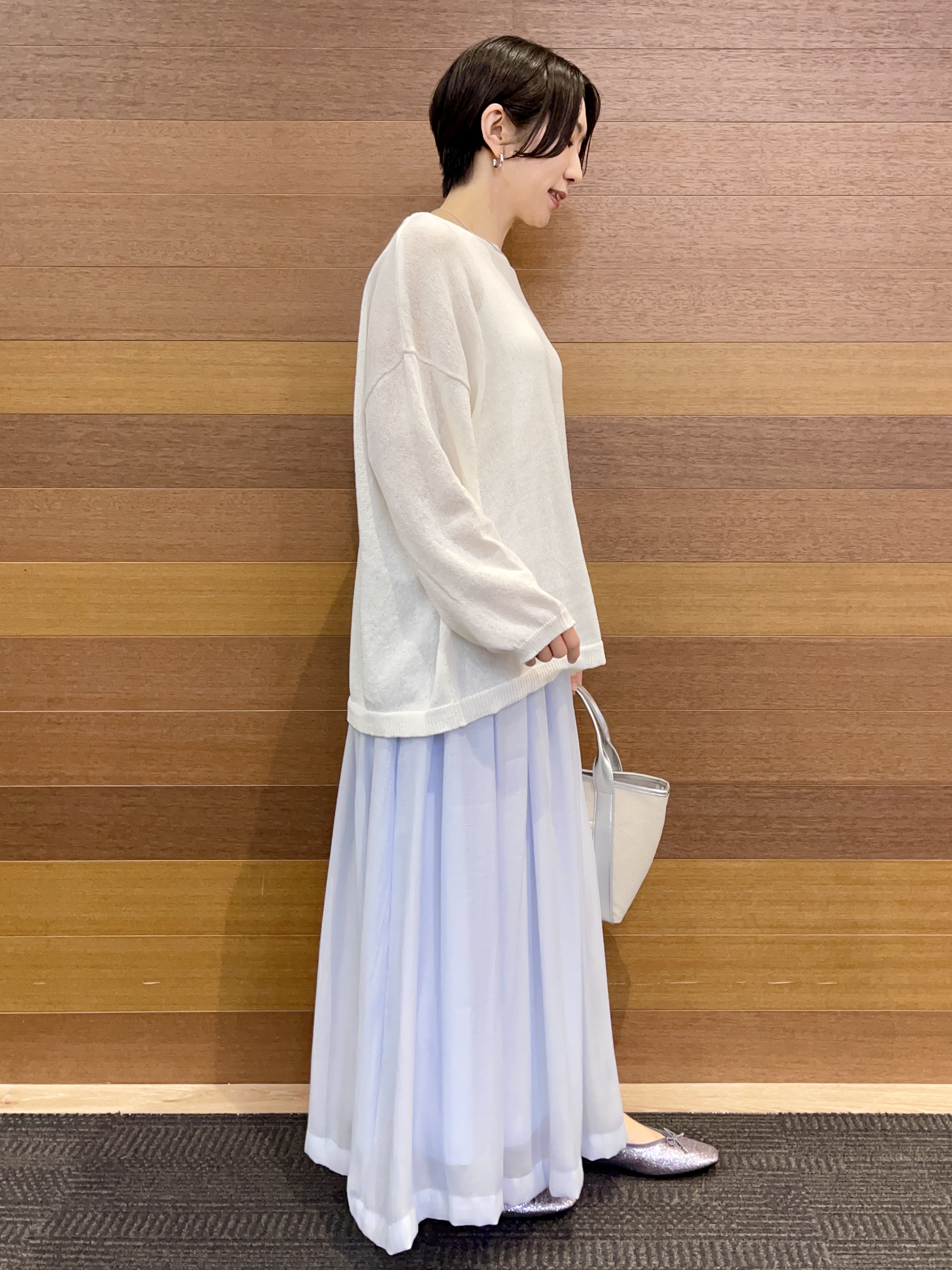 umiさんの「OPAQUE.CLIP｜麻混リラクシーニット【洗濯機OK】」を使ったコーディネート