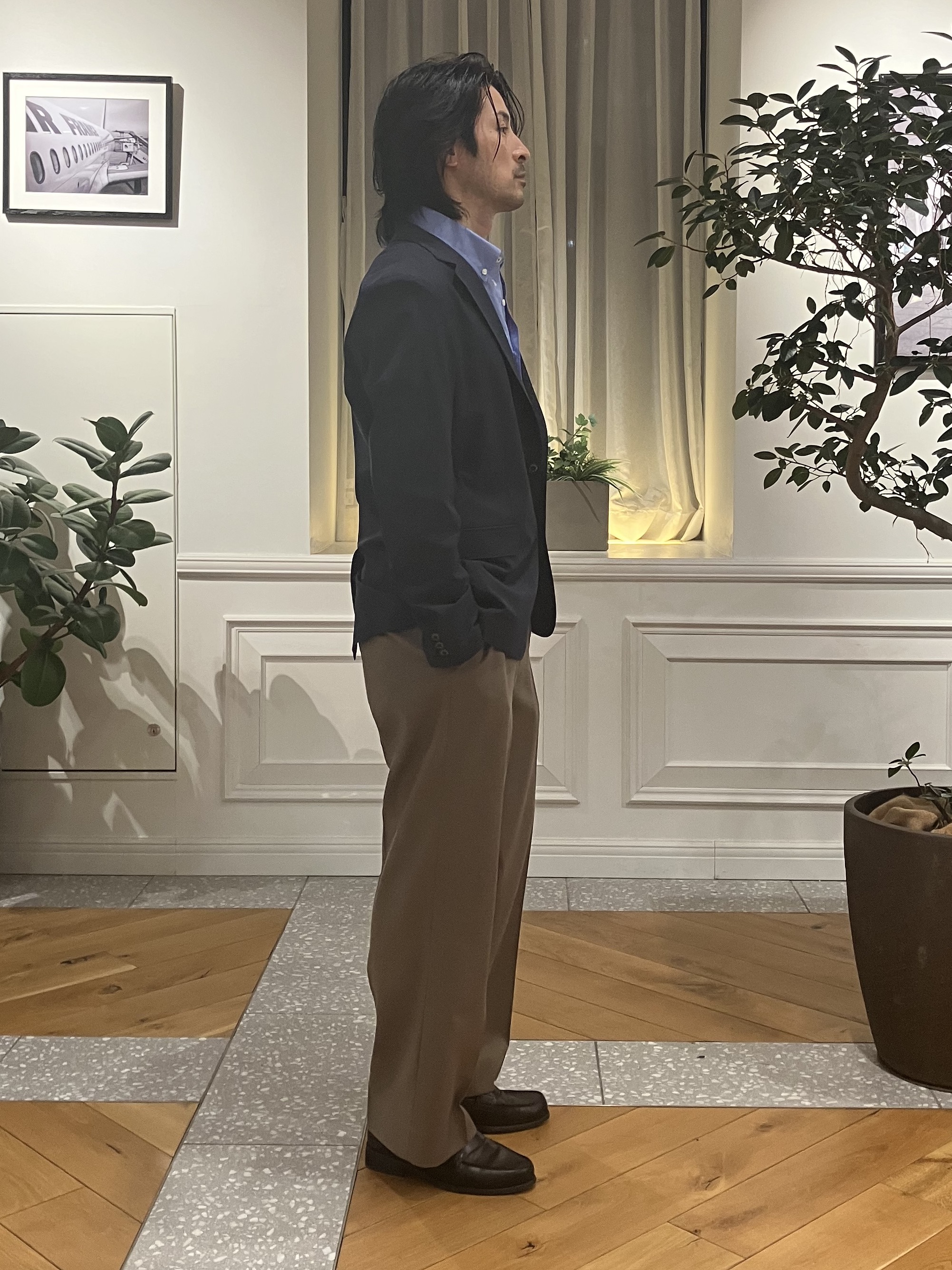 junyaさんの「DRESSTERIOR｜【セットアップ可/MonoMax4月号掲載/Safari5月号掲載】CARREMAN ストレッチジャ」を使ったコーディネート