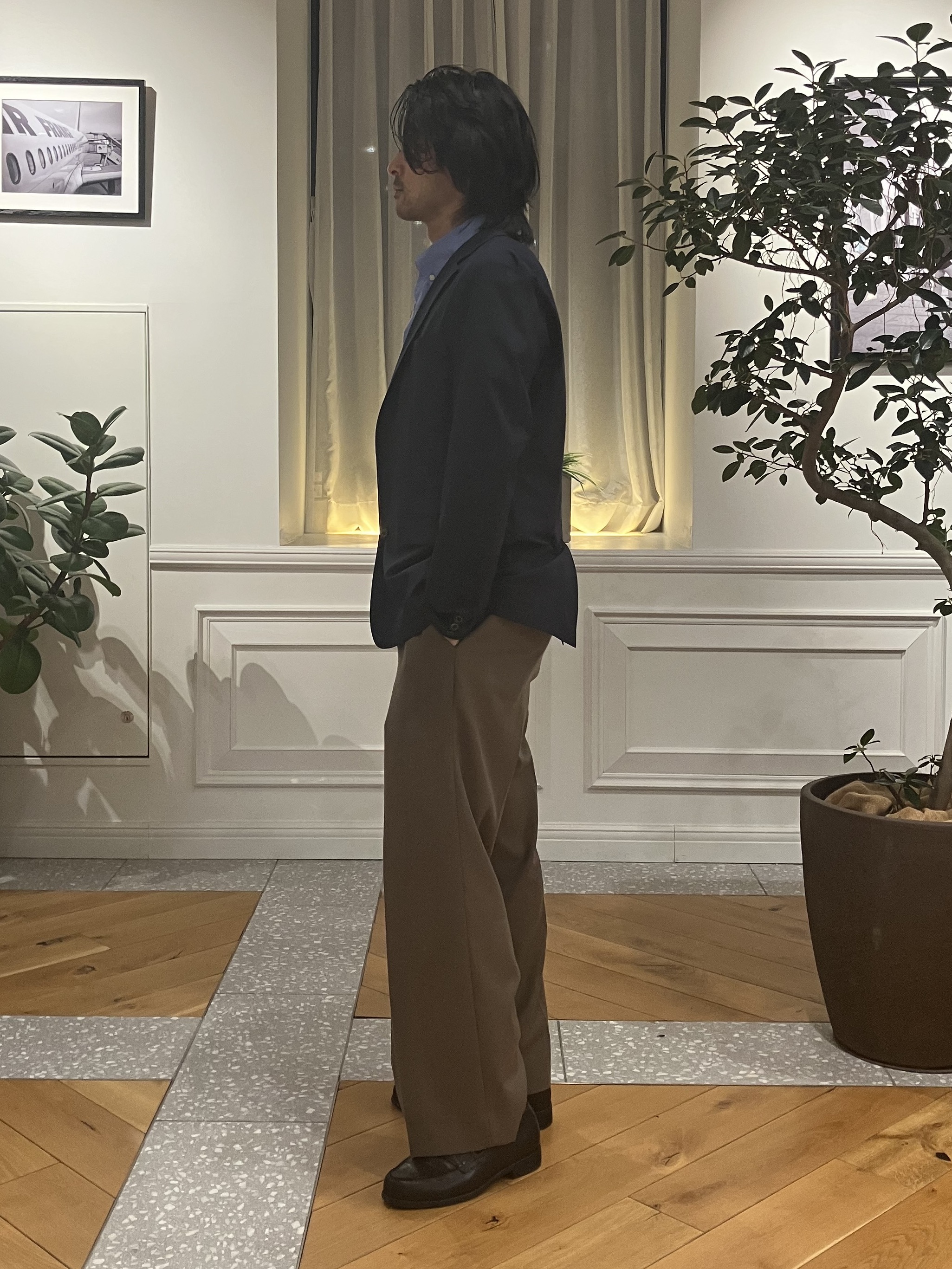 junyaさんの「DRESSTERIOR｜【セットアップ可/MonoMax4月号掲載/Safari5月号掲載】CARREMAN ストレッチジャ」を使ったコーディネート