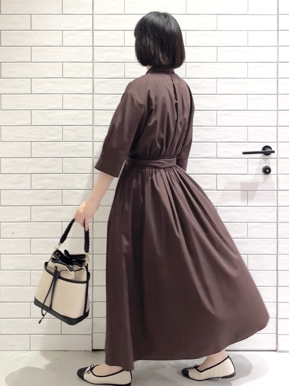 しおりさんの「OPAQUE.CLIP｜リボンベルト付きシャツワンピース【洗濯機OK／防シワ加工】」を使ったコーディネート