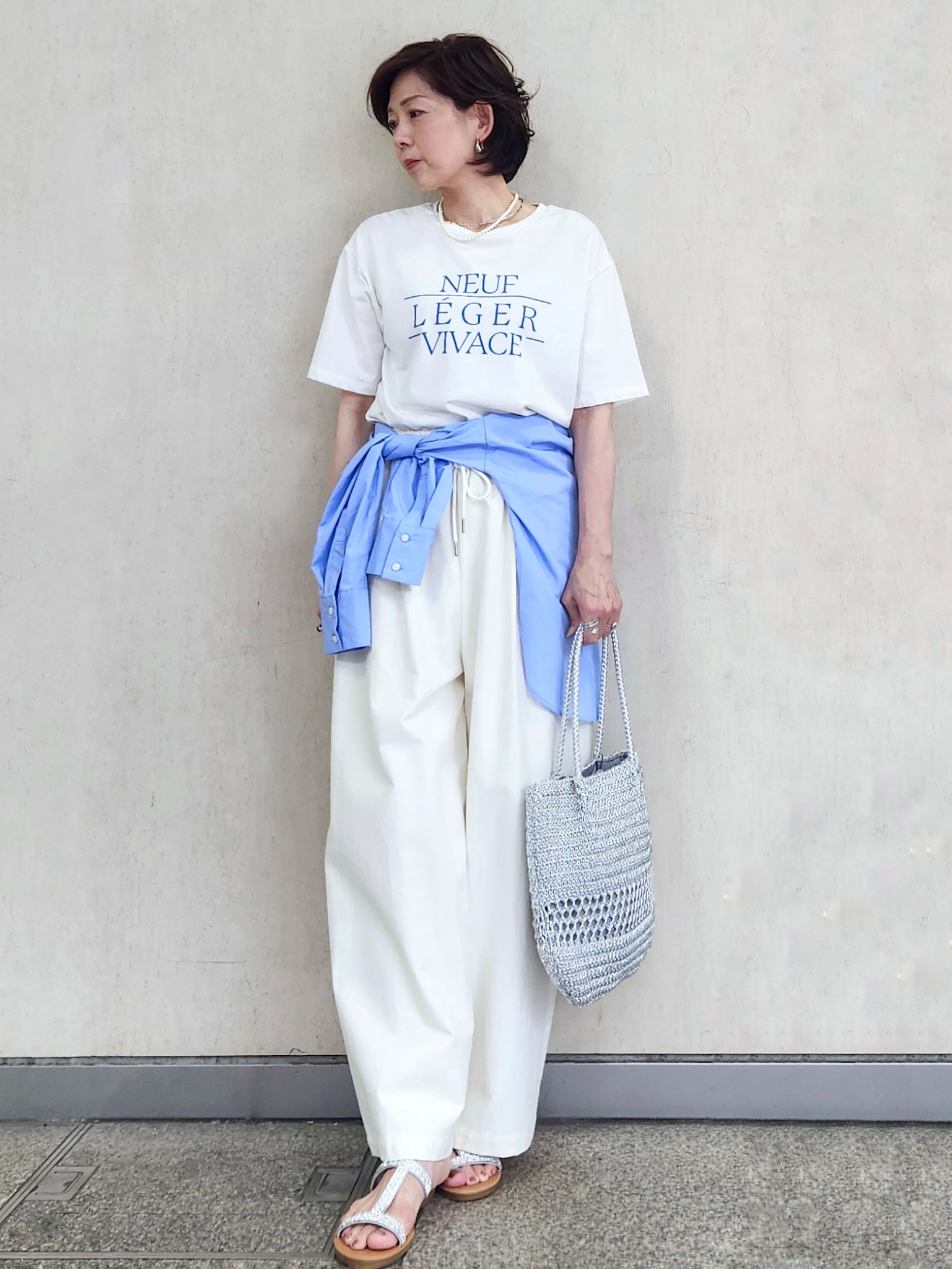 milkyさんの「OPAQUE.CLIP｜ロゴプリントアソートTシャツ【洗濯機OK】」を使ったコーディネート