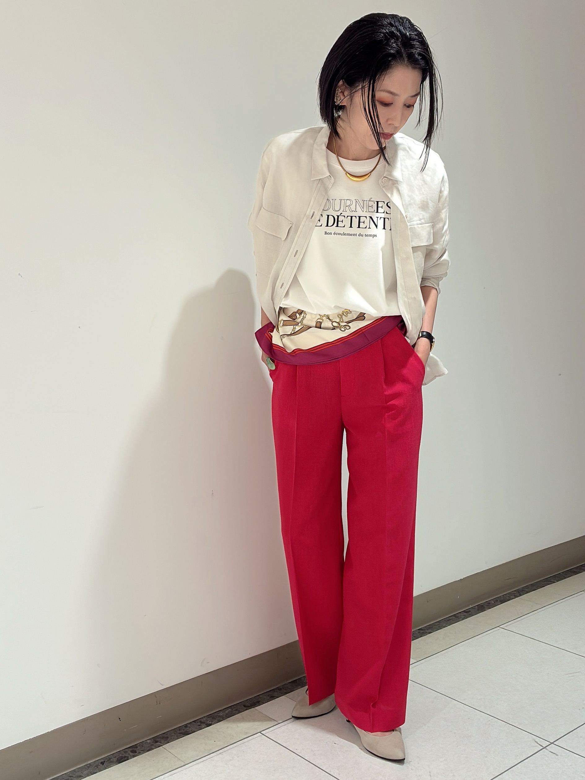 環さんの「UNTITLED｜【接触冷感】ドライタッチシャツ」を使ったコーディネート