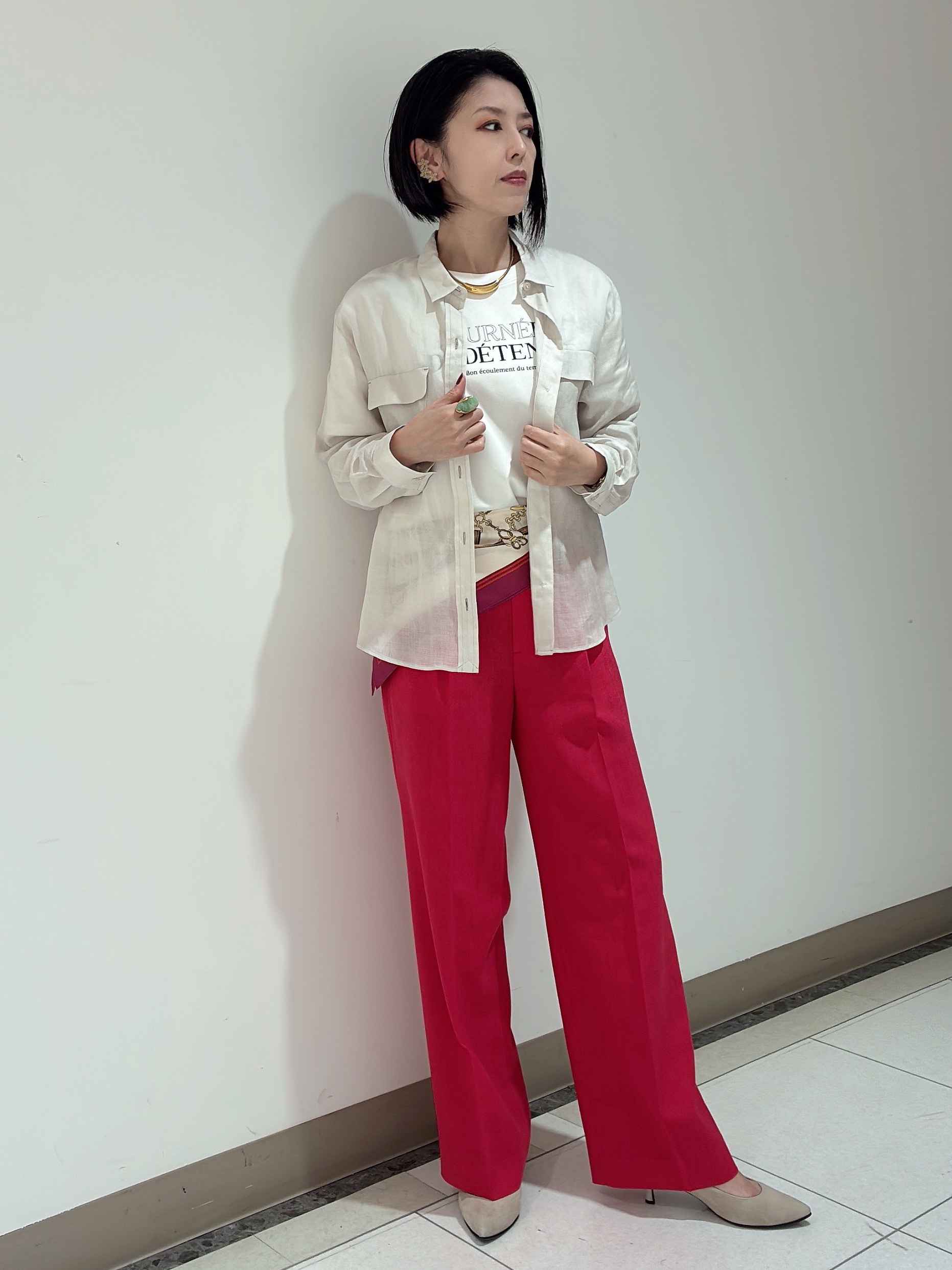 環さんの「UNTITLED｜【接触冷感】ドライタッチシャツ」を使ったコーディネート