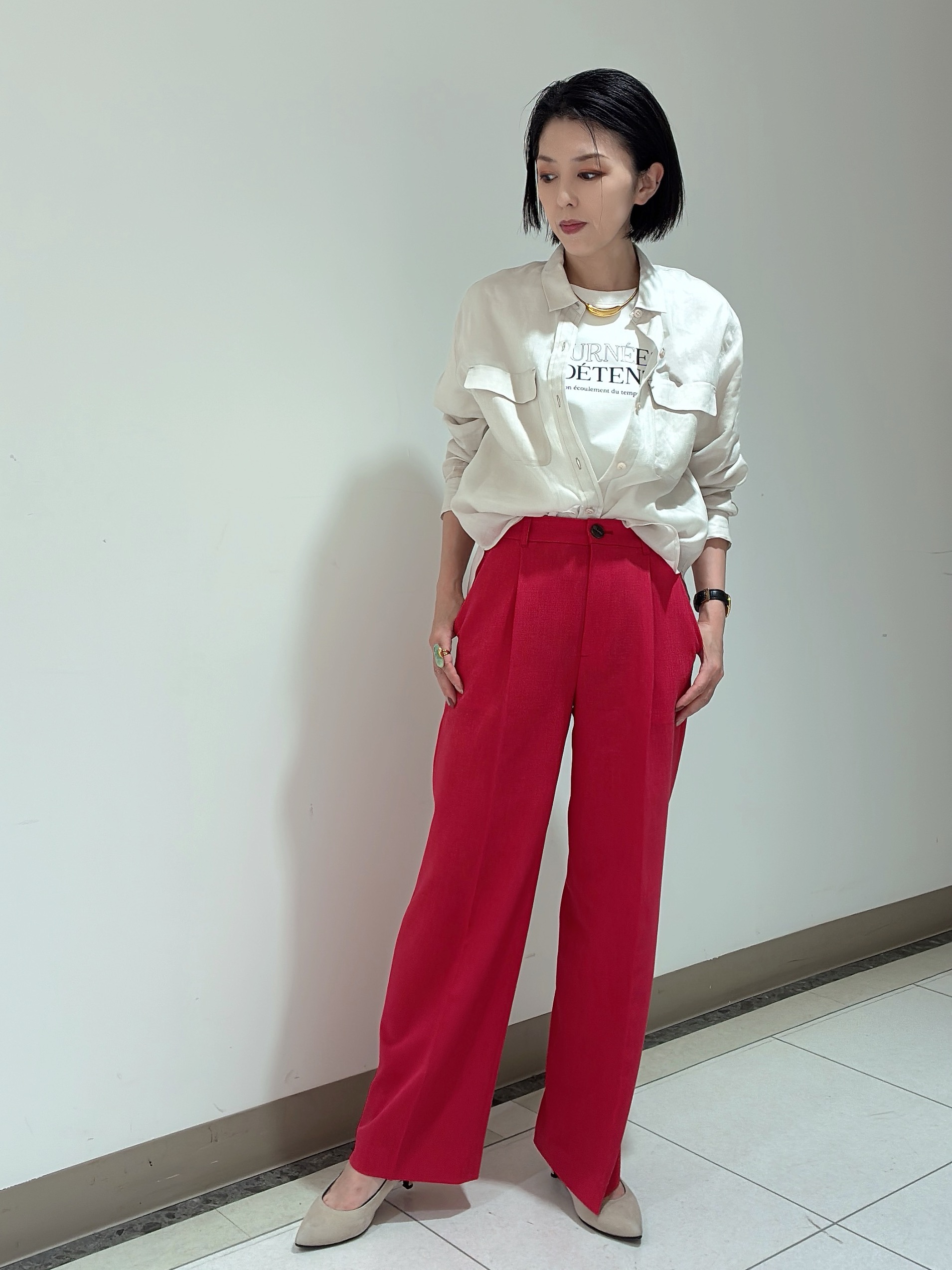 環さんの「UNTITLED｜【接触冷感】ドライタッチシャツ」を使ったコーディネート