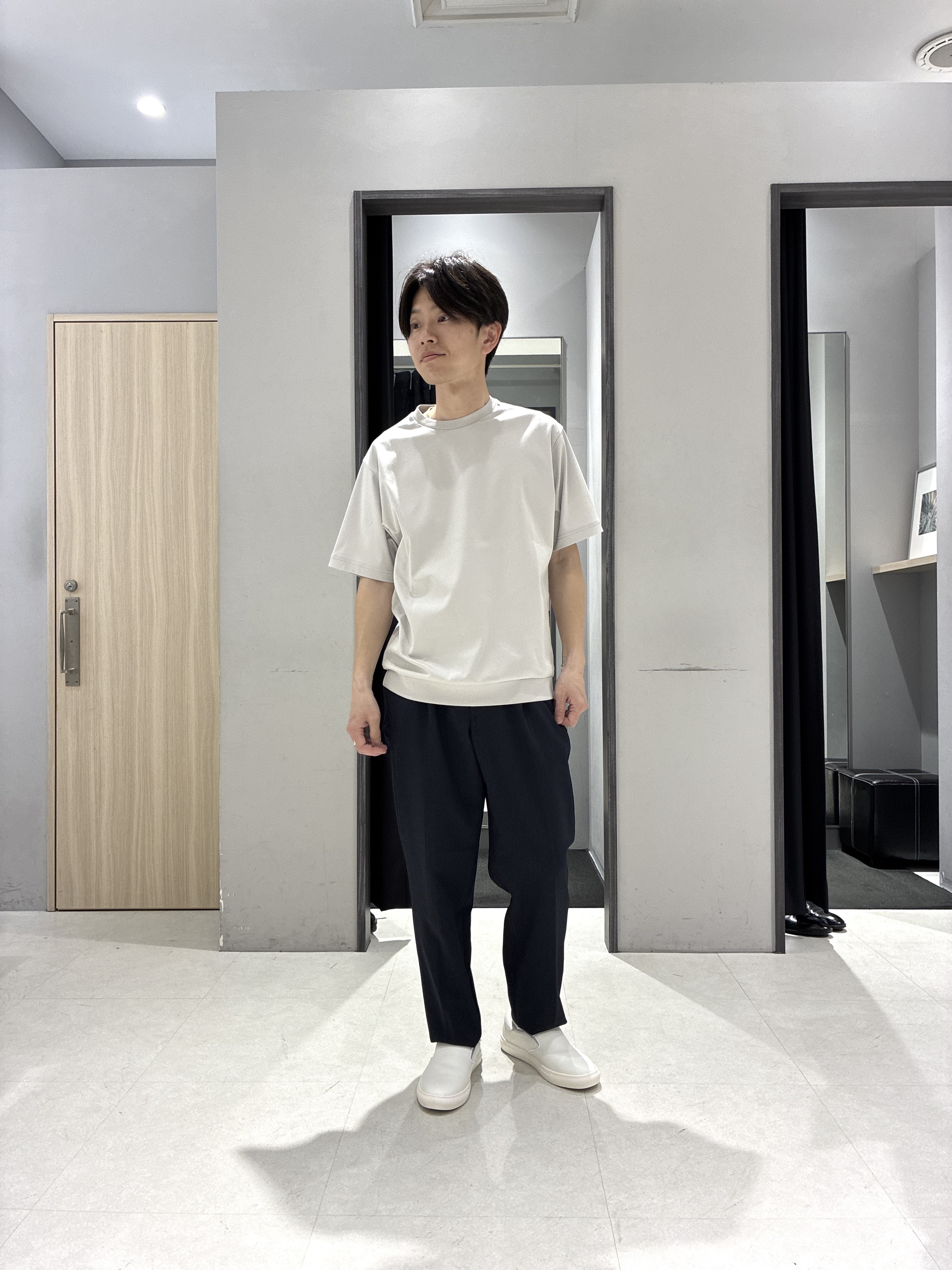 わいずみさんの「TAKEO KIKUCHI｜【通気性】トリコットサッカー 7分袖シャツ」を使ったコーディネート