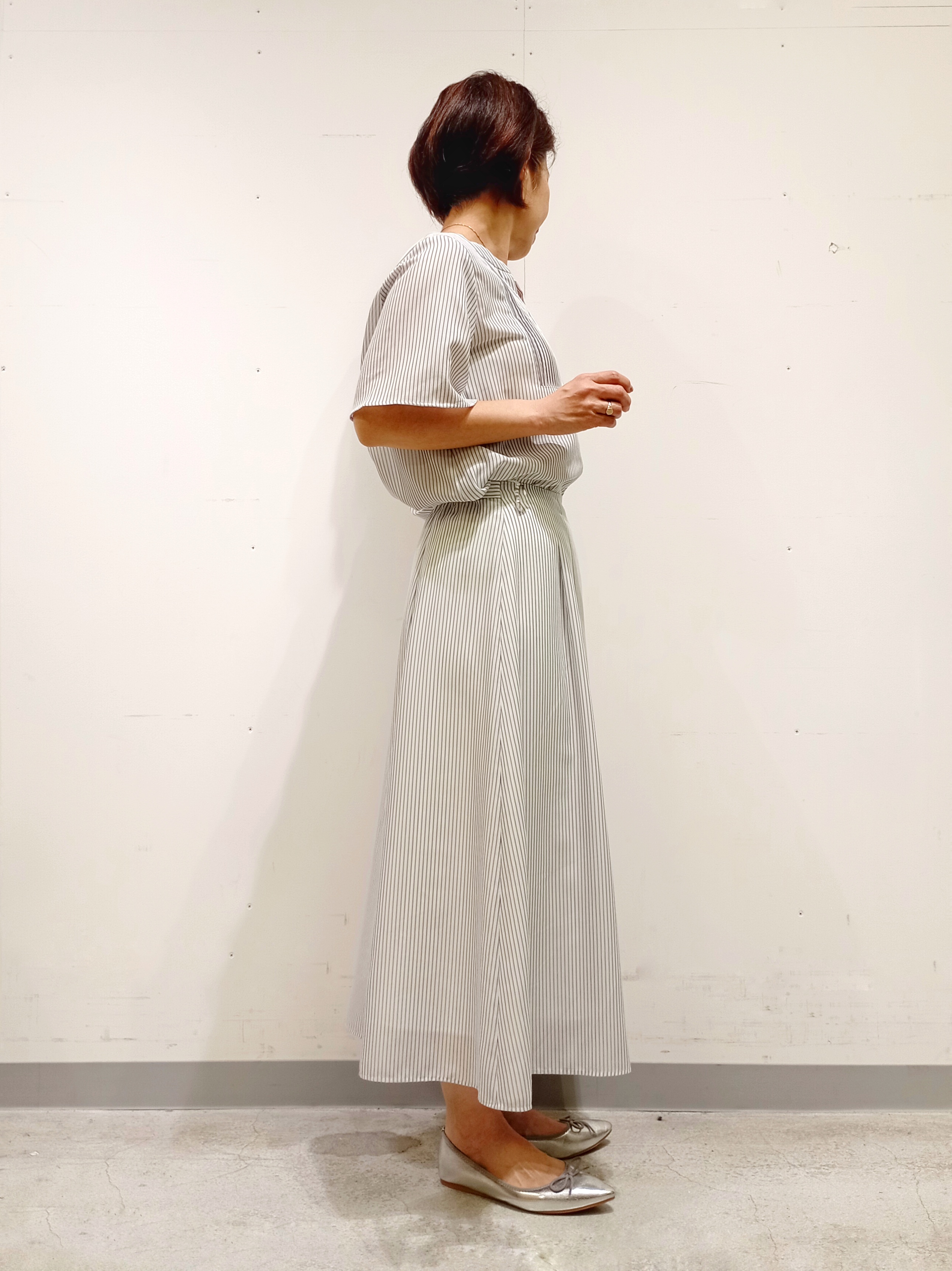 Kさんの「INDIVI｜【接触冷感/洗える】シアーシャンブレーピンタックブラウス」を使ったコーディネート