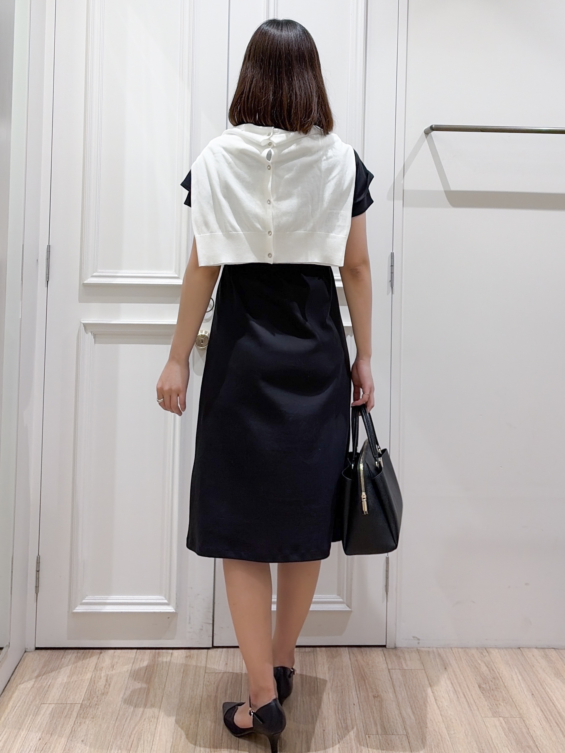 yurinaさんの「index｜【接触冷感／UVケア】Iラインフレアスリーブワンピース《洗濯機OK／XS～3L／6col》」を使ったコーディネート