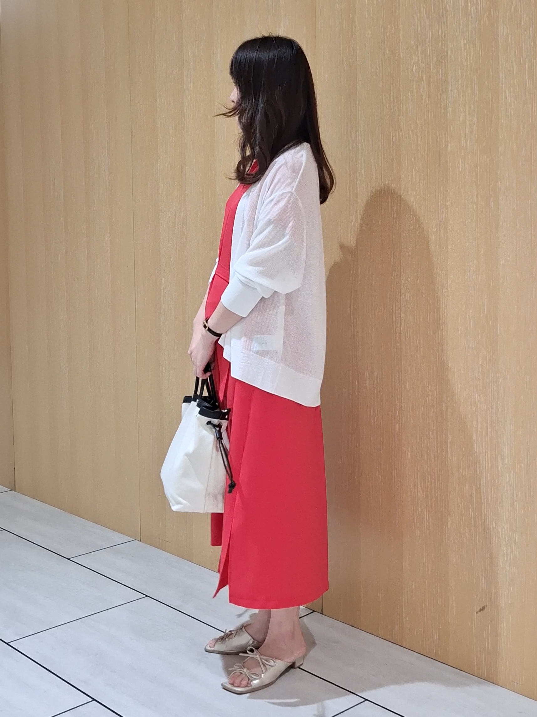 YuKaRiさんの「UNTITLED｜【UV/接触冷感/遮熱/通気性】スラブバンドカラーワンピース」を使ったコーディネート