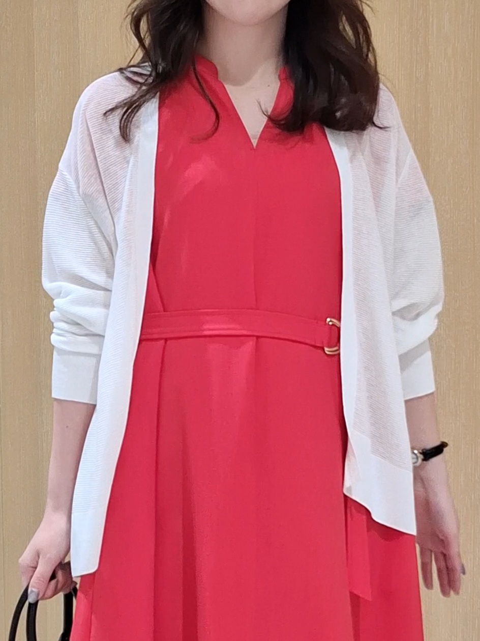 YuKaRiさんの「UNTITLED｜【UV/接触冷感/遮熱/通気性】スラブバンドカラーワンピース」を使ったコーディネート