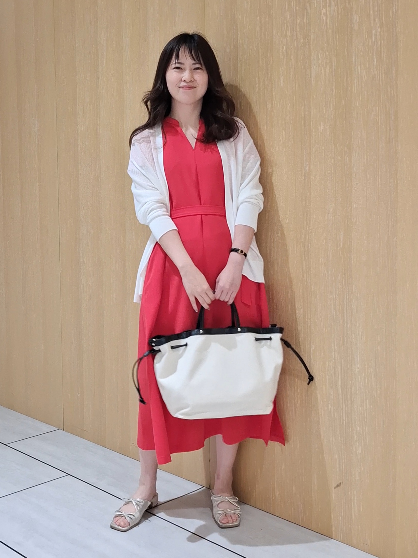 YuKaRiさんの「UNTITLED｜【UV/接触冷感/遮熱/通気性】スラブバンドカラーワンピース」を使ったコーディネート