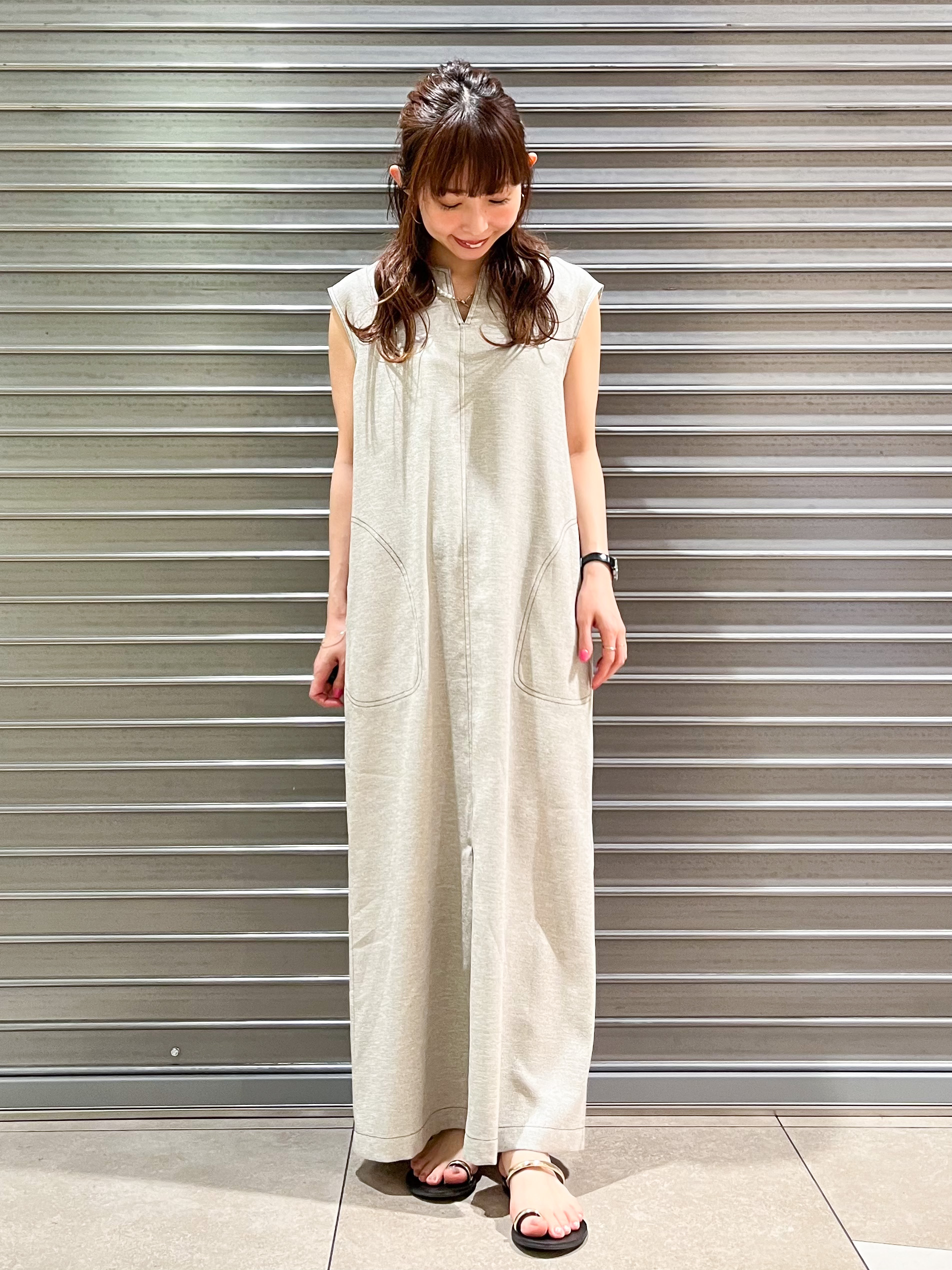 じゅんさんの「DRESSTERIOR｜【セットアップ可/UVカット/接触冷感/吸水速乾】ウォッシャブル リネンライクドルマンジャケット」を使ったコーディネート