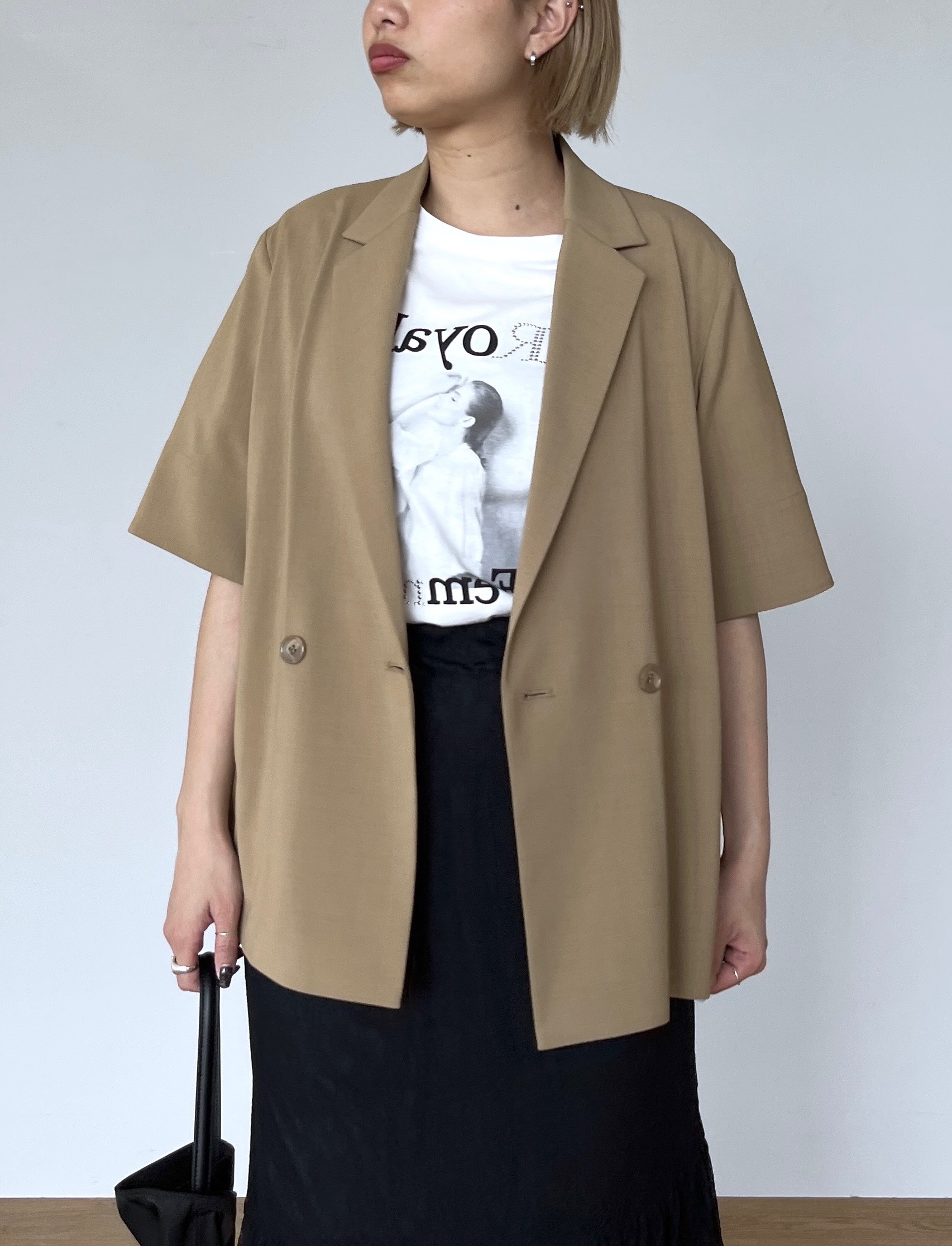 Harukaさんの「INDIVI｜Comfy SET UP｜ハーフスリーブジャケット【セットアップ対応／通勤／接触冷感／UVカット】」を使ったコーディネート