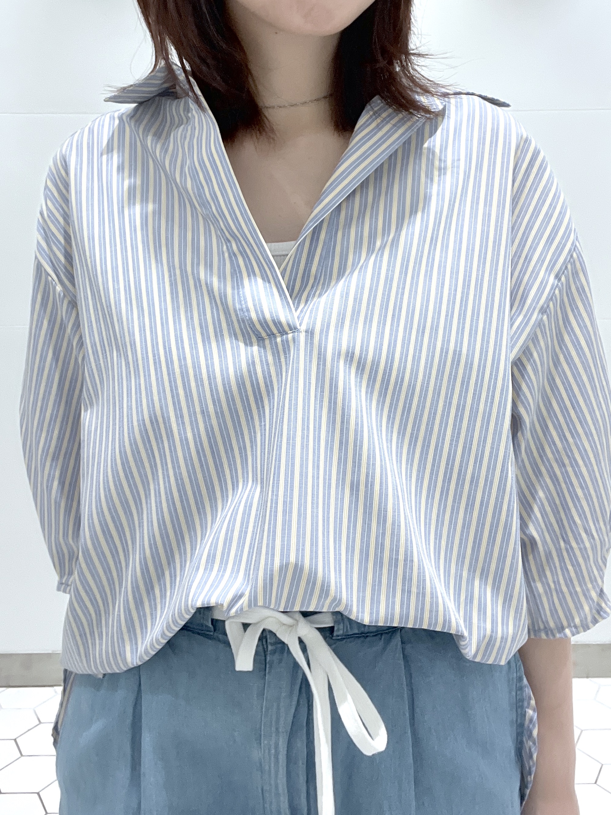 Makinoさんの「Dessin｜【洗える】スキッパーシャツブラウス」を使ったコーディネート