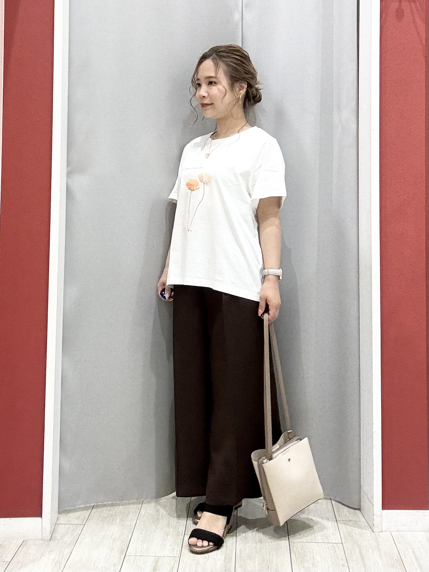 shioさんの「SHOO･LA･RUE｜【S-LL】大人のシアー感 風合い楽しむバンドカラーシャツ」を使ったコーディネート