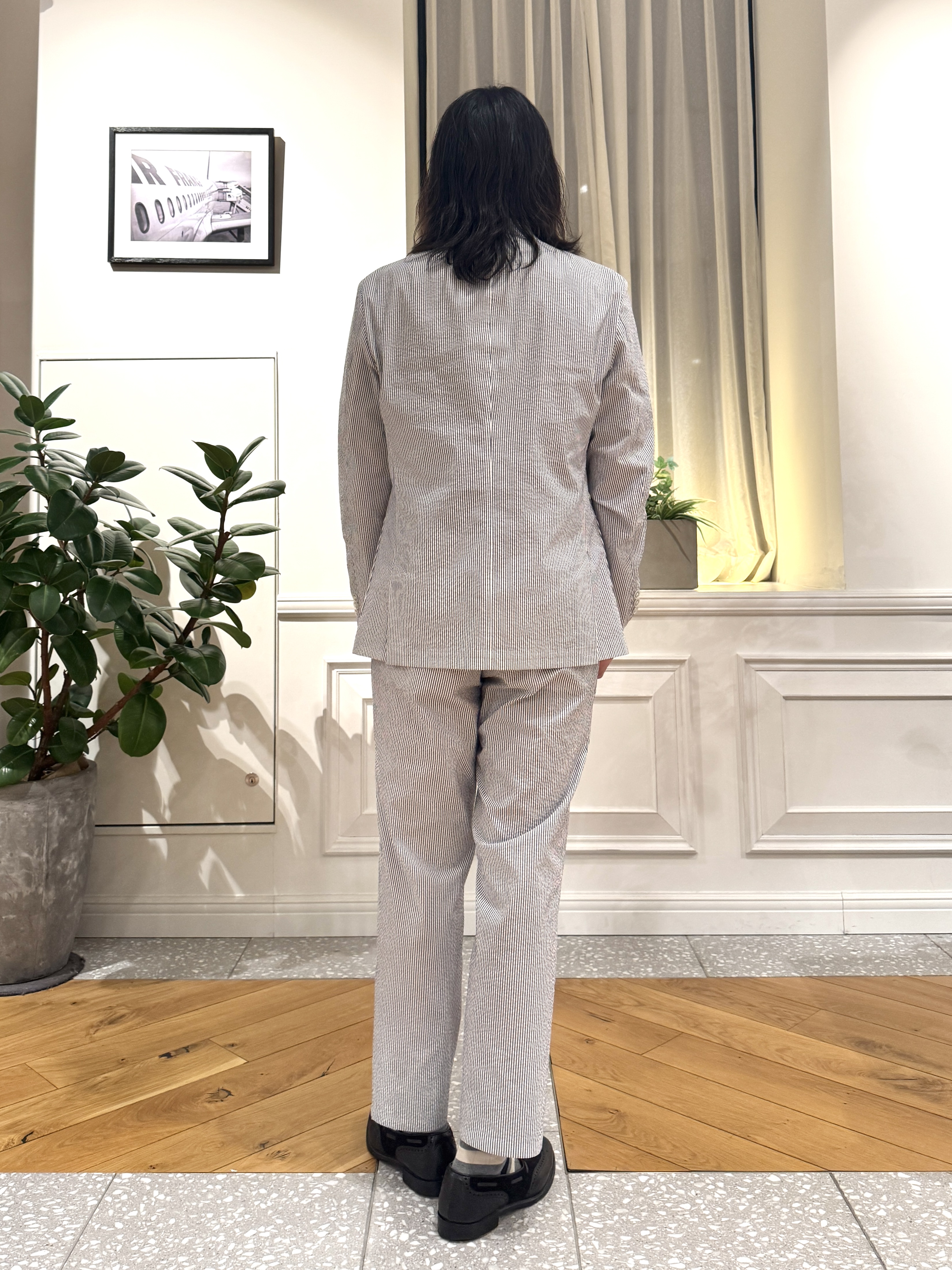 kawarataniさんの「DRESSTERIOR｜◆【吸湿速乾/セットアップ可/ウォッシャブル】COOLMAX シアサッカー サマージャケット」を使ったコーディネート