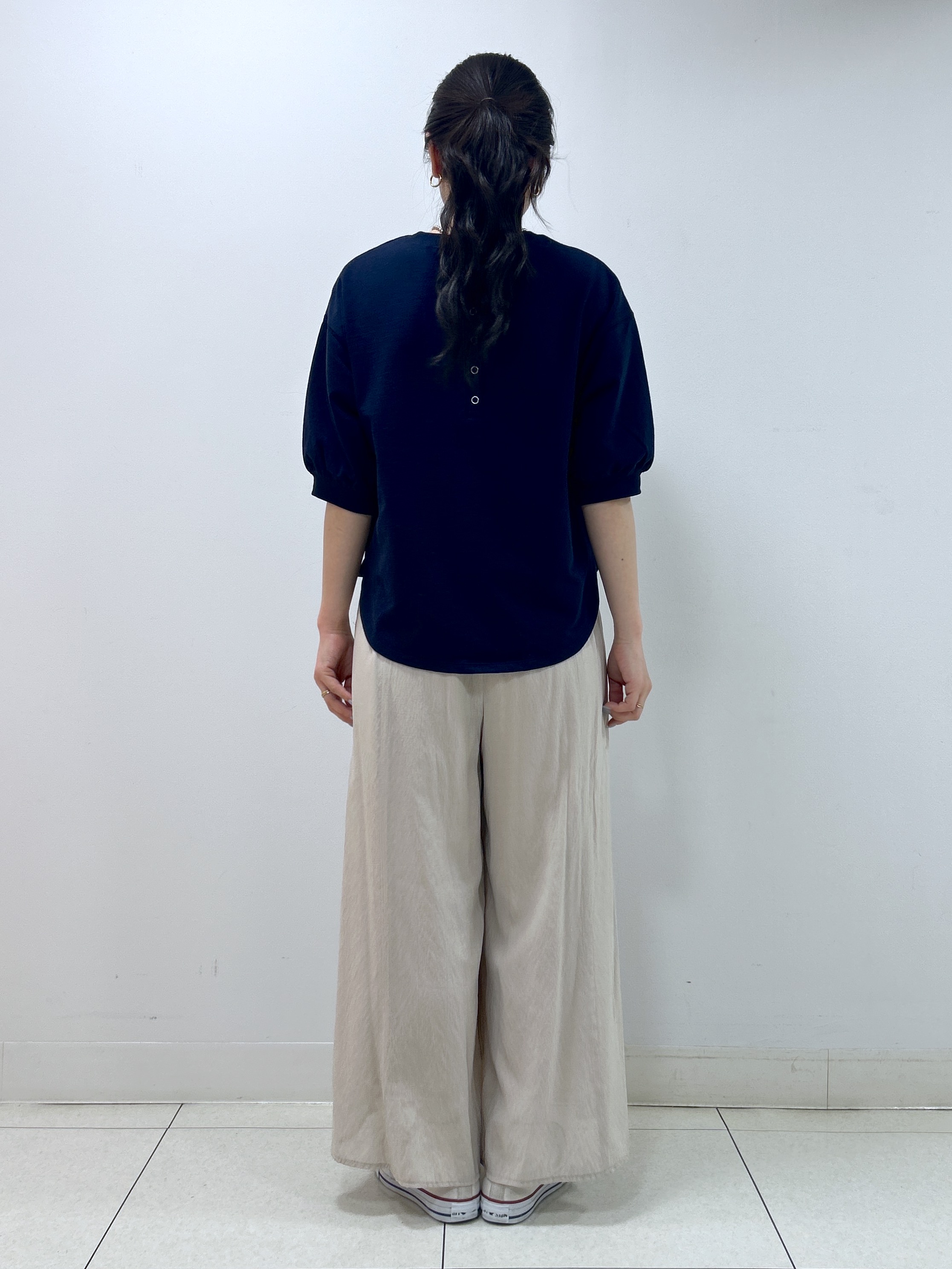 Kaiさんの「Dessin｜【360度可愛い】バックヘンリーカットソー5分袖」を使ったコーディネート