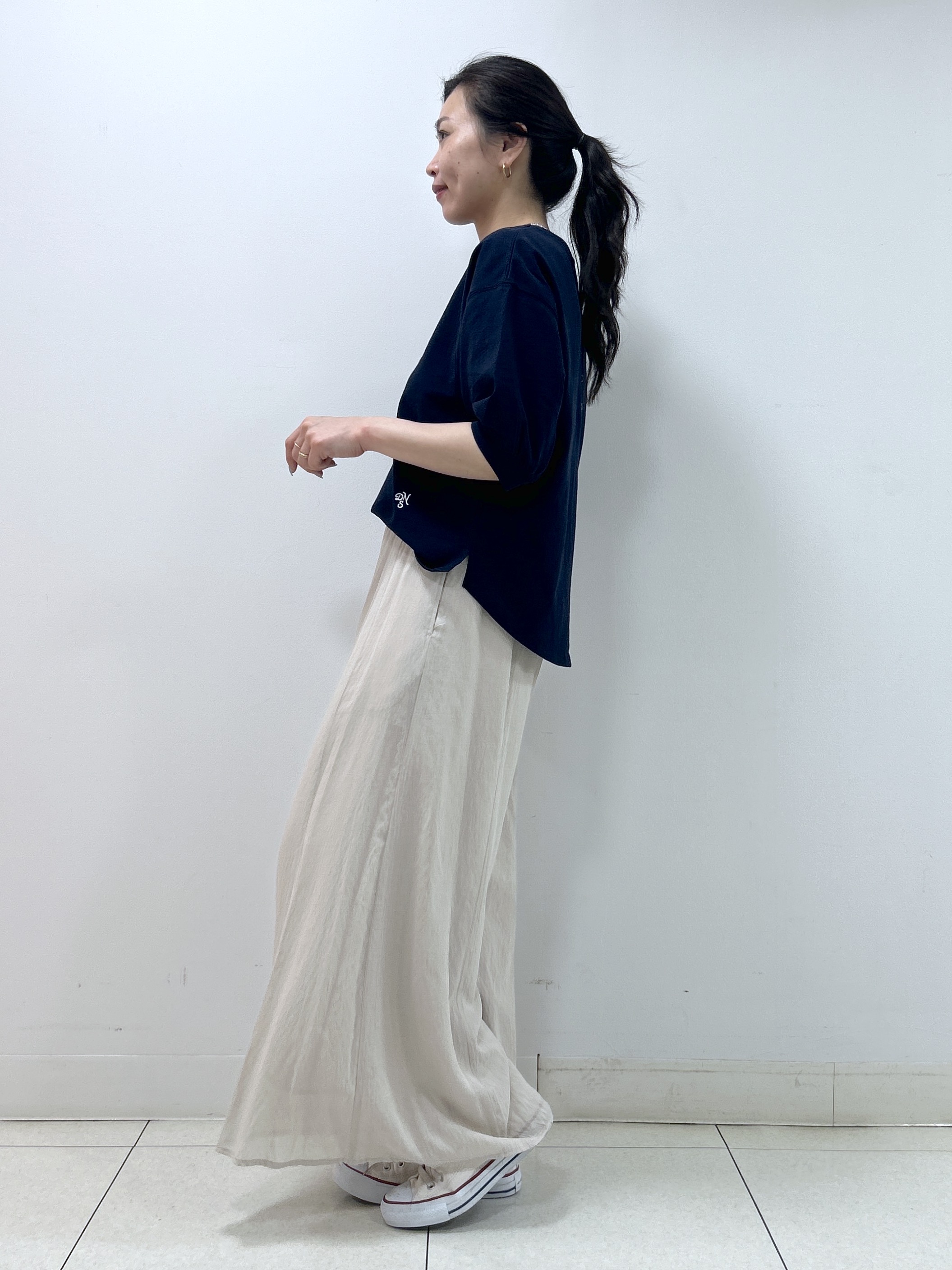 Kaiさんの「Dessin｜【360度可愛い】バックヘンリーカットソー5分袖」を使ったコーディネート