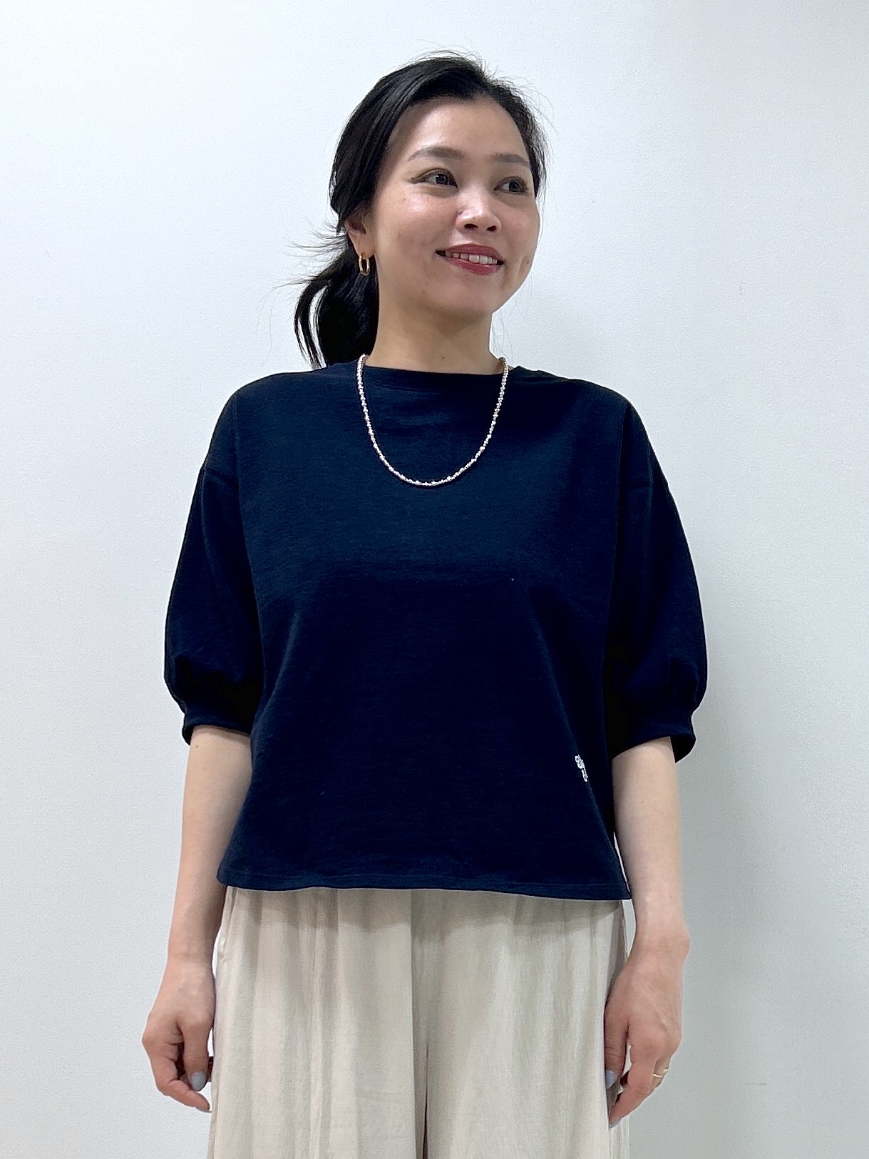Kaiさんの「Dessin｜【360度可愛い】バックヘンリーカットソー5分袖」を使ったコーディネート