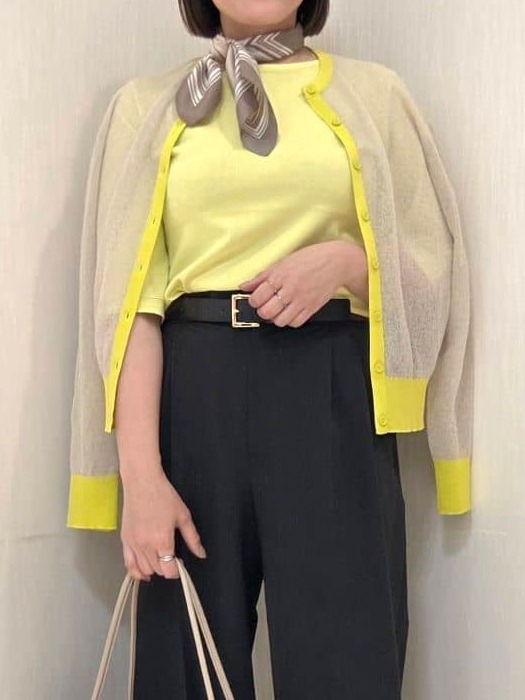 naokoさんの「UNTITLED｜【洗える】シアーニットカーディガン」を使ったコーディネート