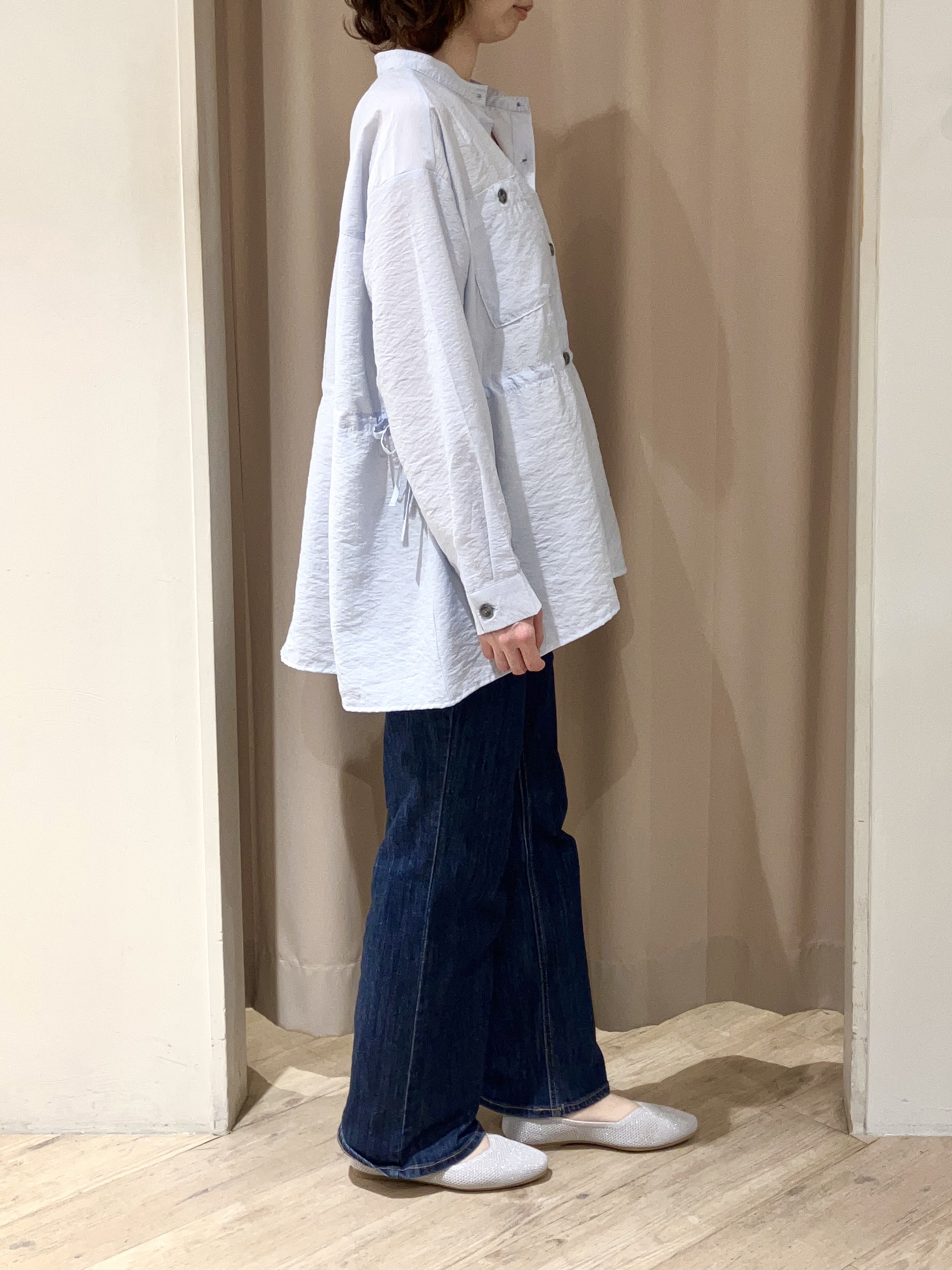 kimiさんの「grove｜高評価！【体型カバー・洗える】シアーサファリシャツジャケット」を使ったコーディネート