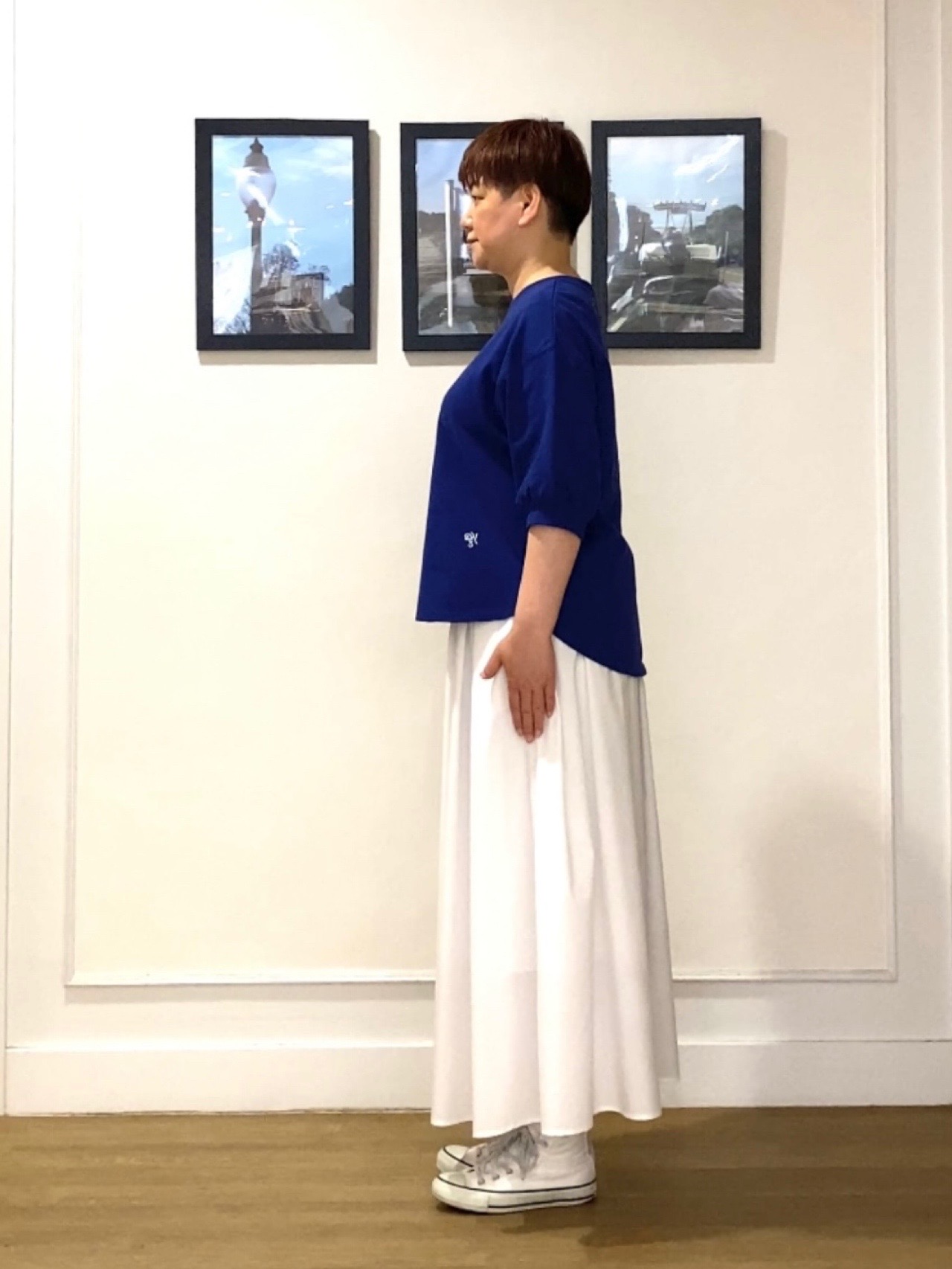 Hiroさんの「Dessin｜【360度可愛い】バックヘンリーカットソー5分袖」を使ったコーディネート