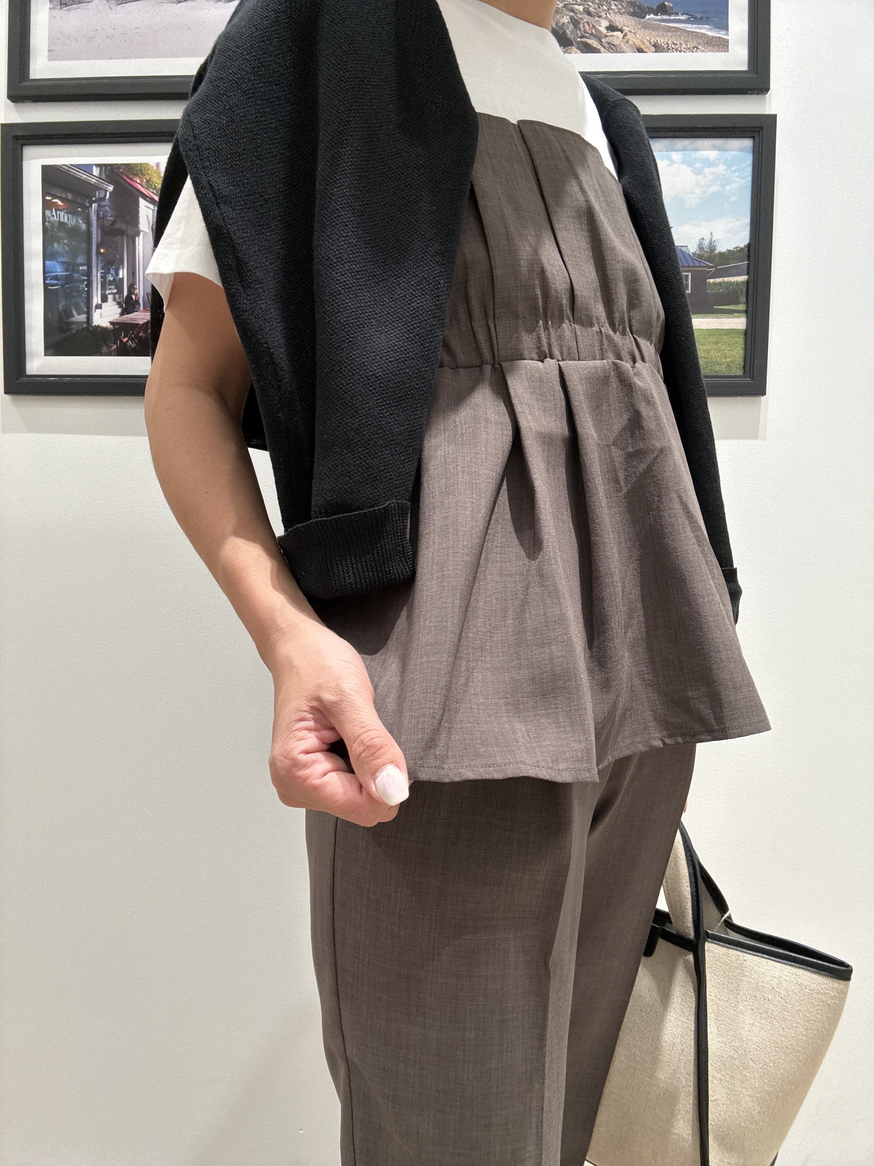 Naoさんの「Dessin｜【セットアップ可/UVカット/洗える】ビスチェドッキングTシャツ」を使ったコーディネート