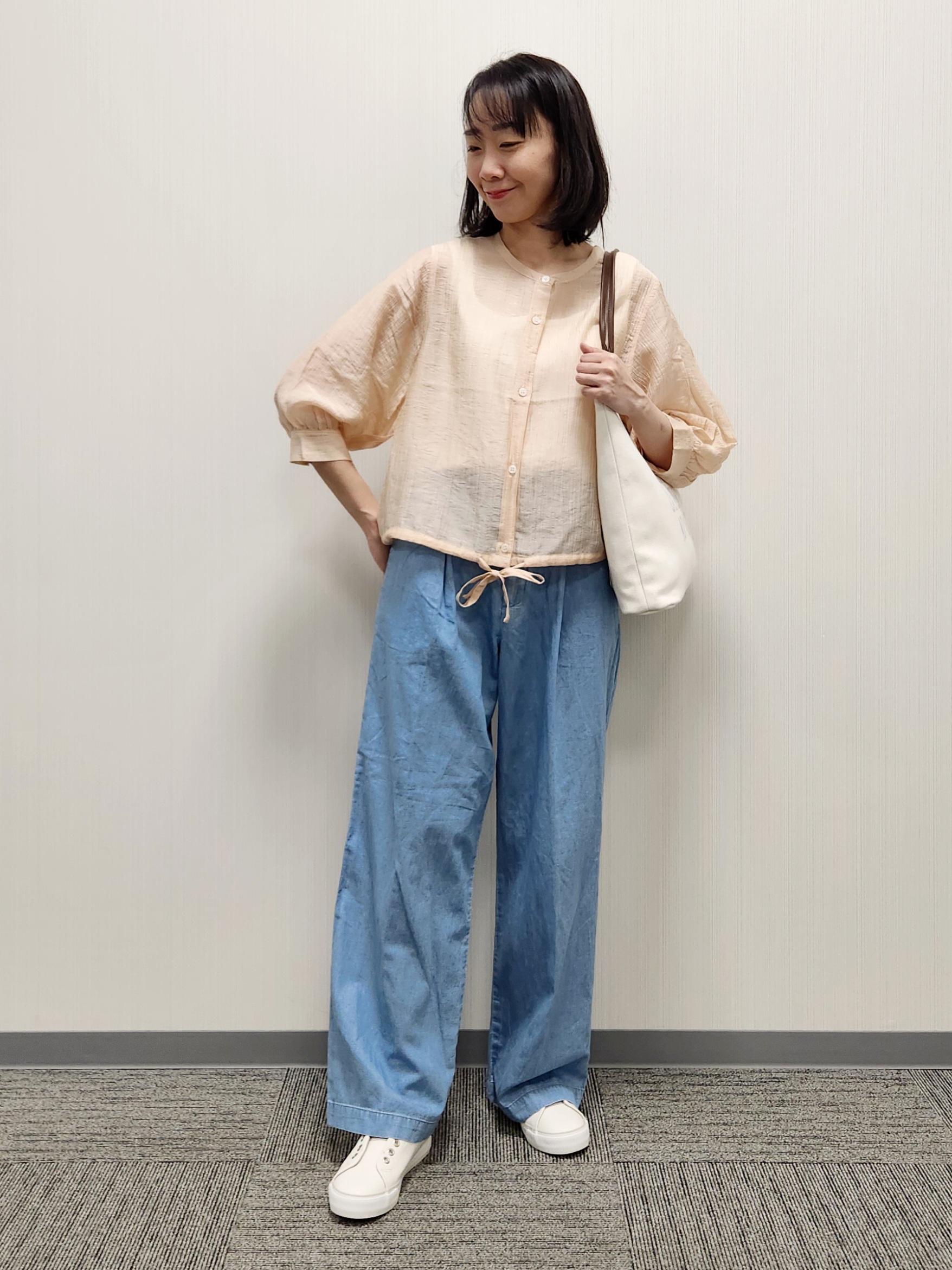 naraさんの「Dessin｜【洗える】シアードロストブラウス」を使ったコーディネート