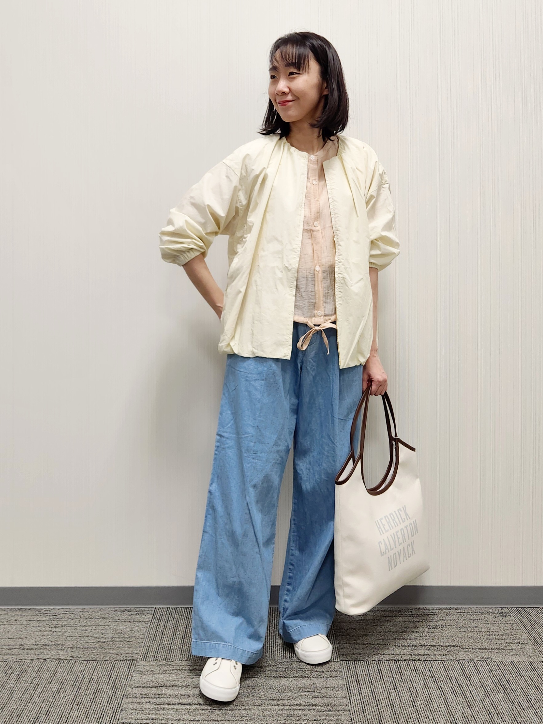 naraさんの「Dessin｜【洗える】コットンナイロンバルーンヘムブルゾン」を使ったコーディネート