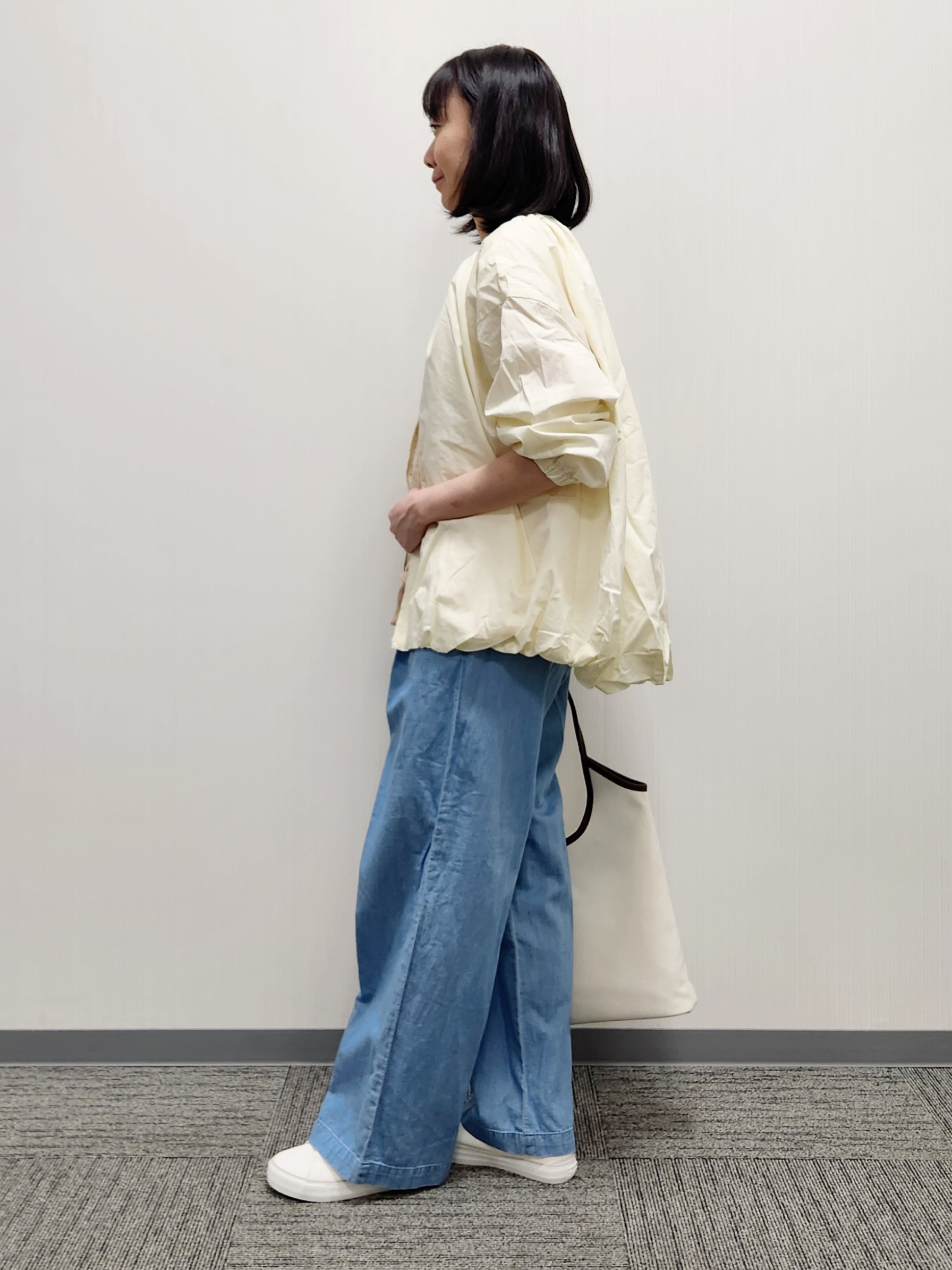 naraさんの「Dessin｜【洗える】コットンナイロンバルーンヘムブルゾン」を使ったコーディネート
