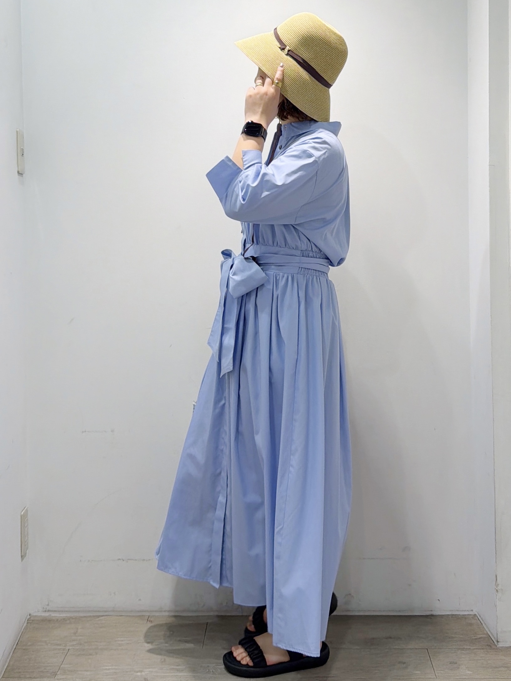 sumicaさんの「OPAQUE.CLIP｜リボンベルト付きシャツワンピース【洗濯機OK／防シワ加工】」を使ったコーディネート