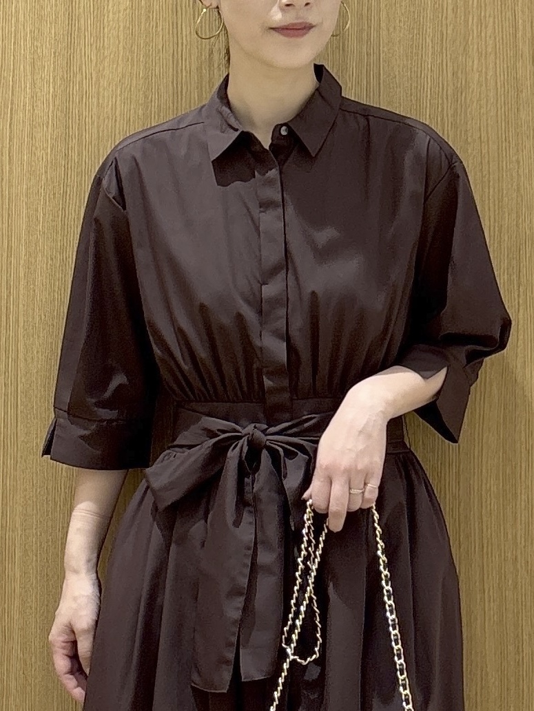 たけねぇさんの「OPAQUE.CLIP｜リボンベルト付きシャツワンピース【洗濯機OK／防シワ加工】」を使ったコーディネート