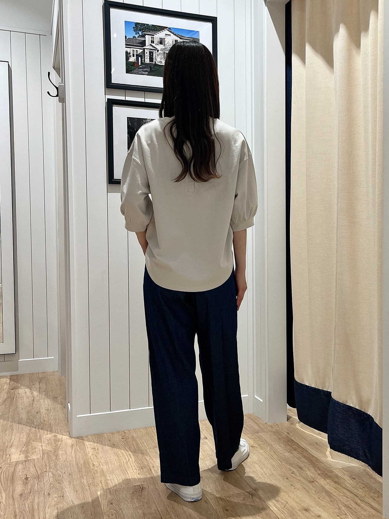 mihoさんの「Dessin｜【360度可愛い】バックヘンリーカットソー5分袖」を使ったコーディネート