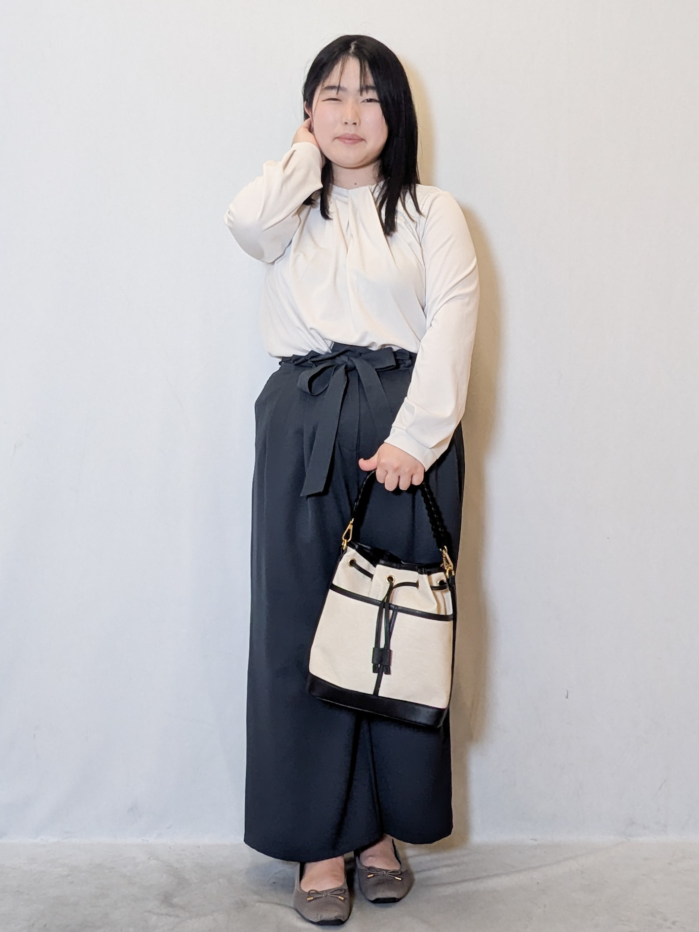 Nonさんの「index｜ランダムタックトップス【洗濯機OK／吸水速乾／接触冷感／UVケア】《5col》」を使ったコーディネート
