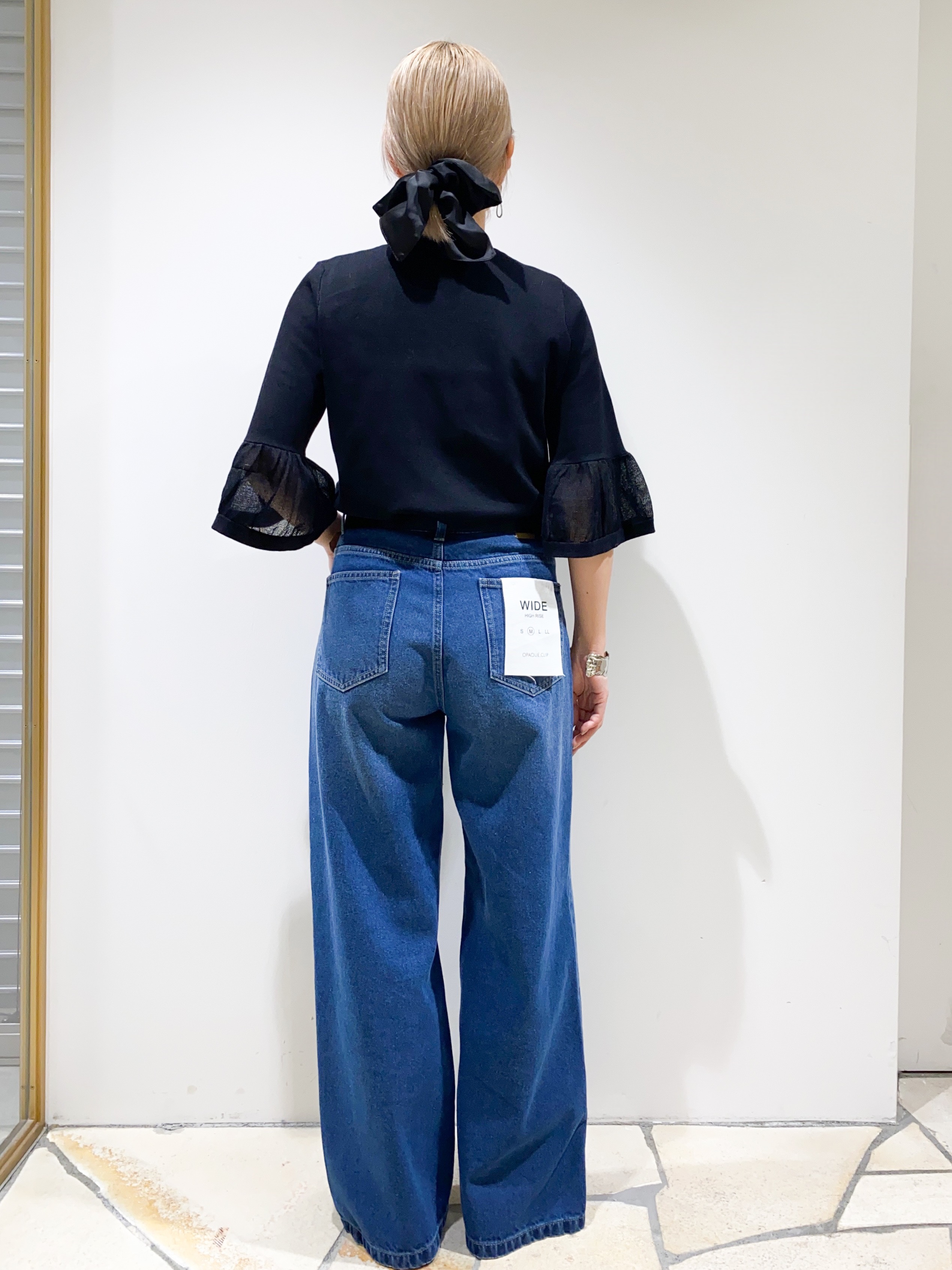 rieさんの「index｜シアーフレアスリーブニット【洗濯機OK／抗ピル】」を使ったコーディネート